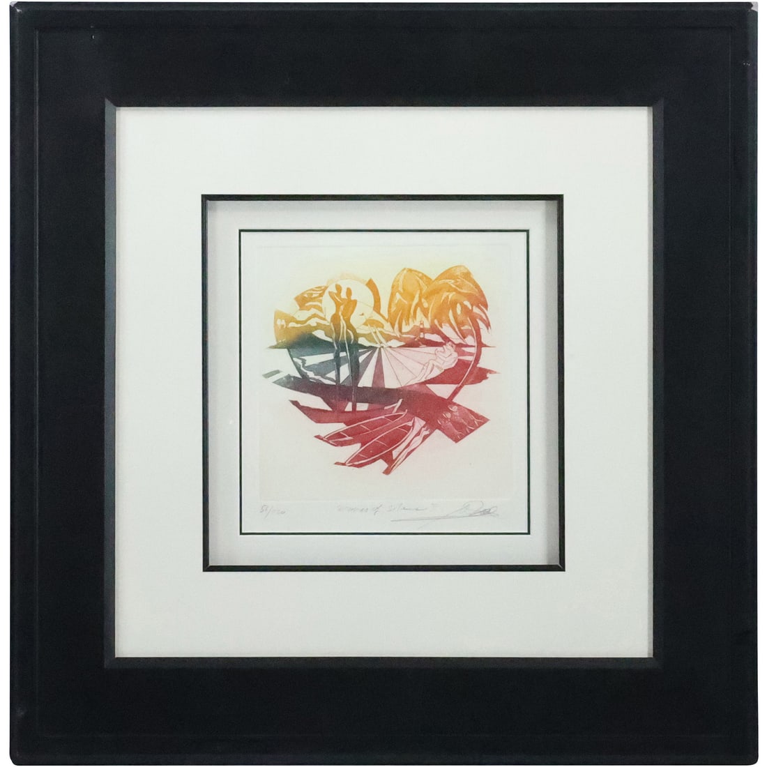 Alfred Gockel, #56/120 Etching with Aquatint "Waves of Silence II", Framed, Label on Verso (1 of 20)