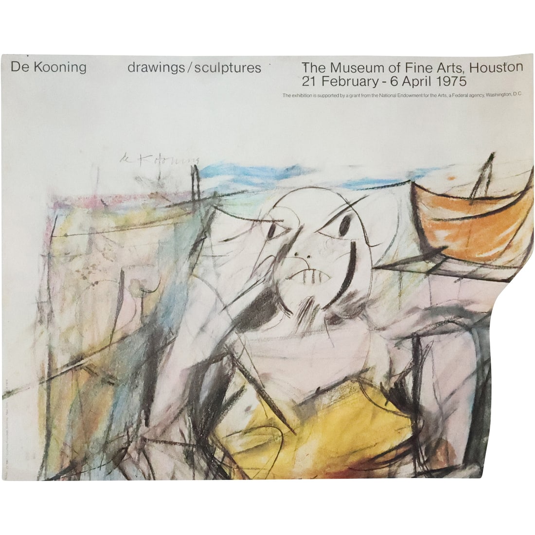 Exhibition Poster: De Kooning, Museum of Fine Arts Houston 1975, Drawings / Sculptures (1 of 20)