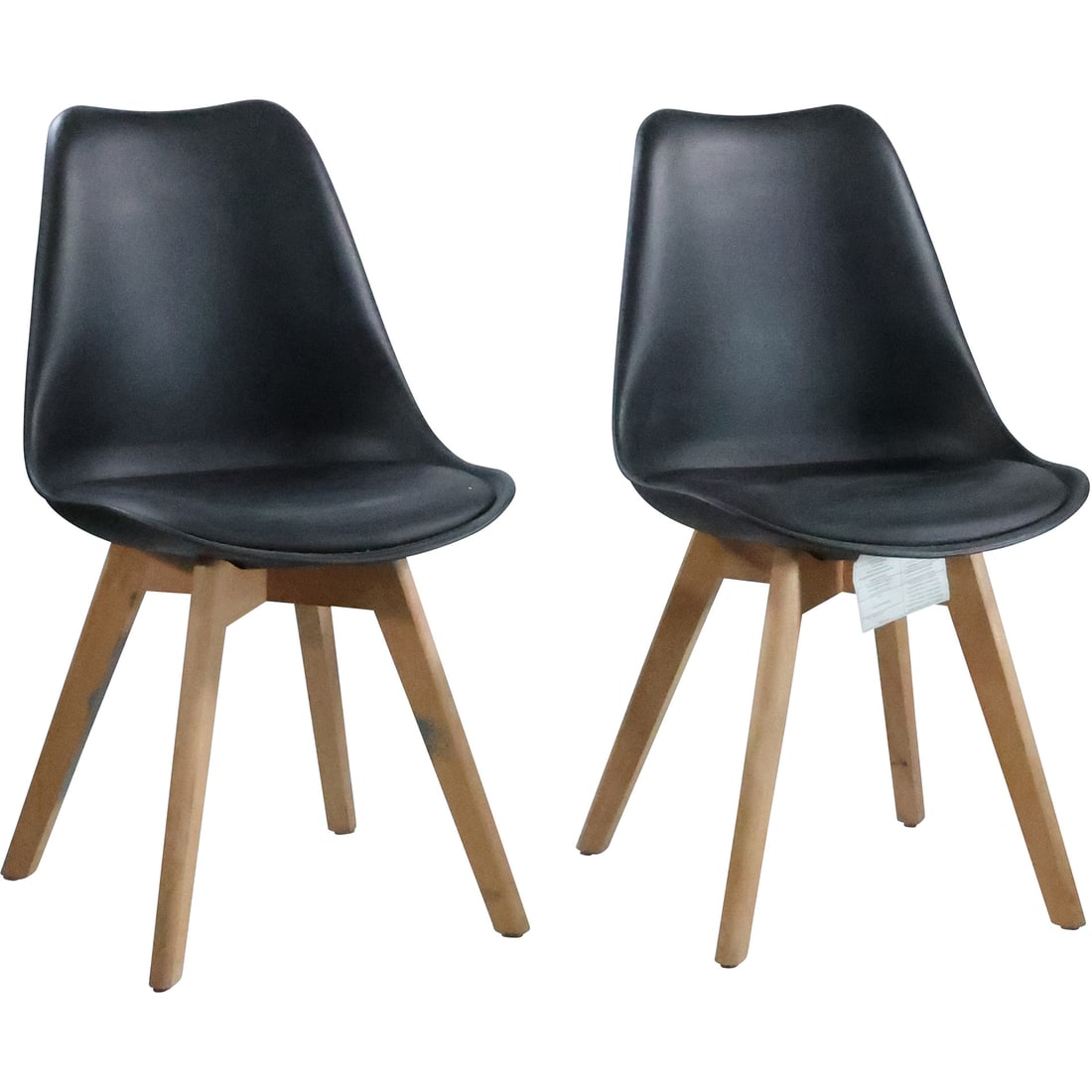 Set of 4 Modern Design Molded Dining Chairs with Wood Leg Bases (1 of 20)