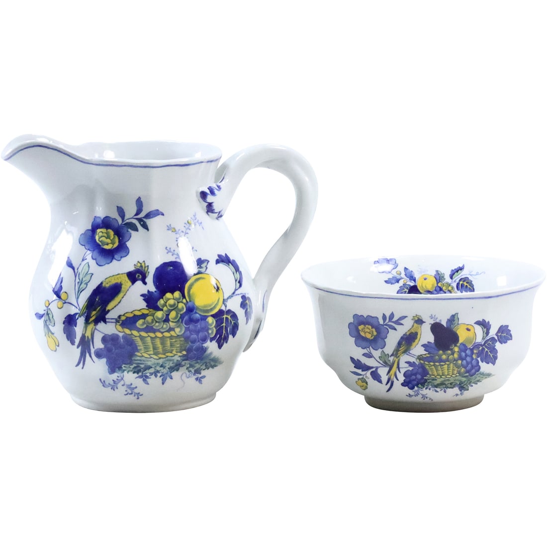 Copeland Spode England "Blue Bird" Porcelain Creamer and Bowl (1 of 20)