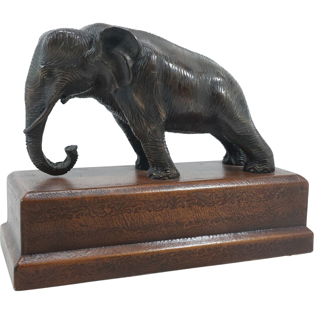 Bronze Elephant Figure Sculpture in Original Patina, 11.25 inches length (1 of 20)
