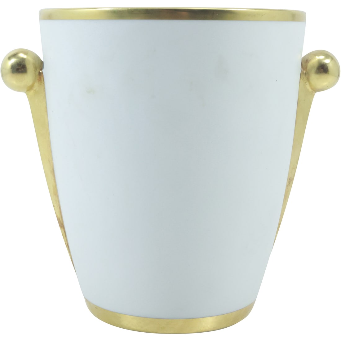 RICHARD GINORI ITALIAN PORCELAIN ICE BUCKET White with Gold 7.25 in. h. x 8.5 in. w. (1 of 19)