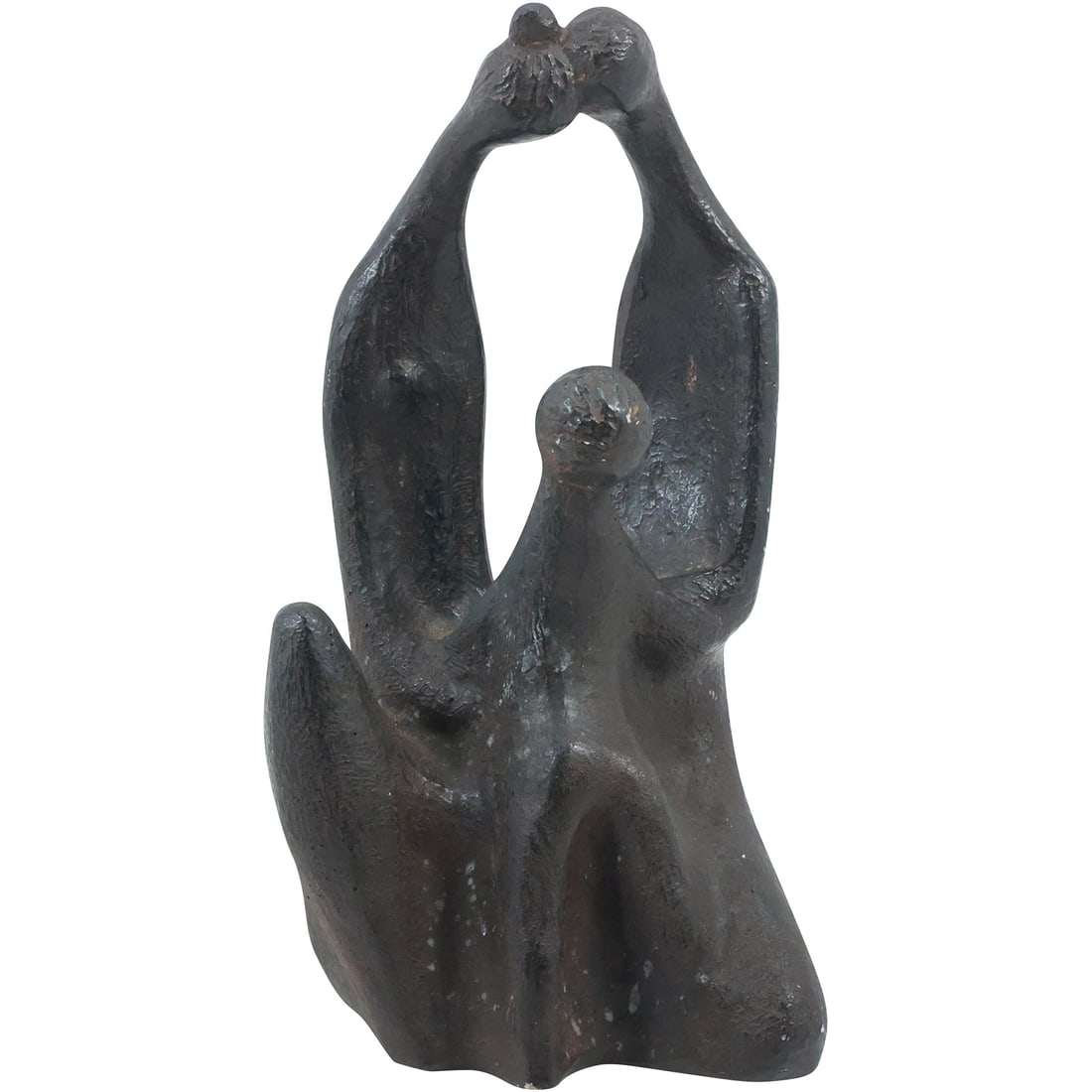 Vintage Austin Productions Bronze Abstract Family Sculpture by Klara Sever circa 1970: Vintage Austin Productions Bronze Abstract Family Sculpture by Klara Sever circa 1970 size: 9.5x5