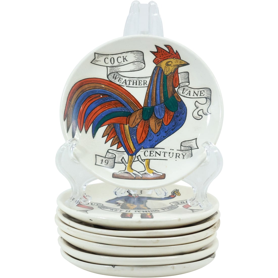 Vintage C.1950's Italian Piero Fornasetti Attr. "Americana" Drinks Coasters -Set of 7 (1 of 20)