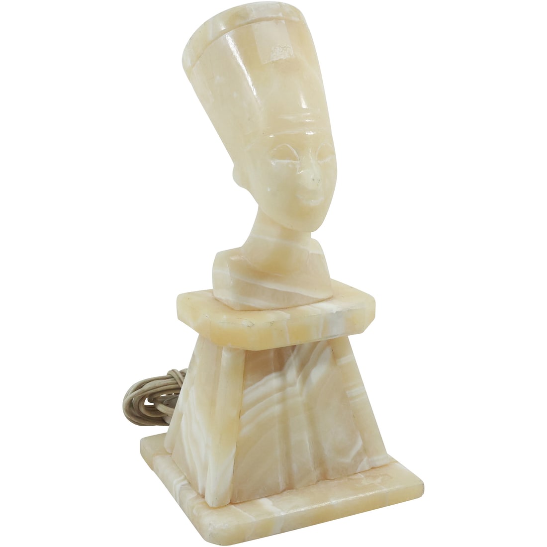 Vintage Carved Onyx Figural Lamp Bust of Queen Nefertiti 11.25 in. height x 5.5 in. wide (1 of 20)