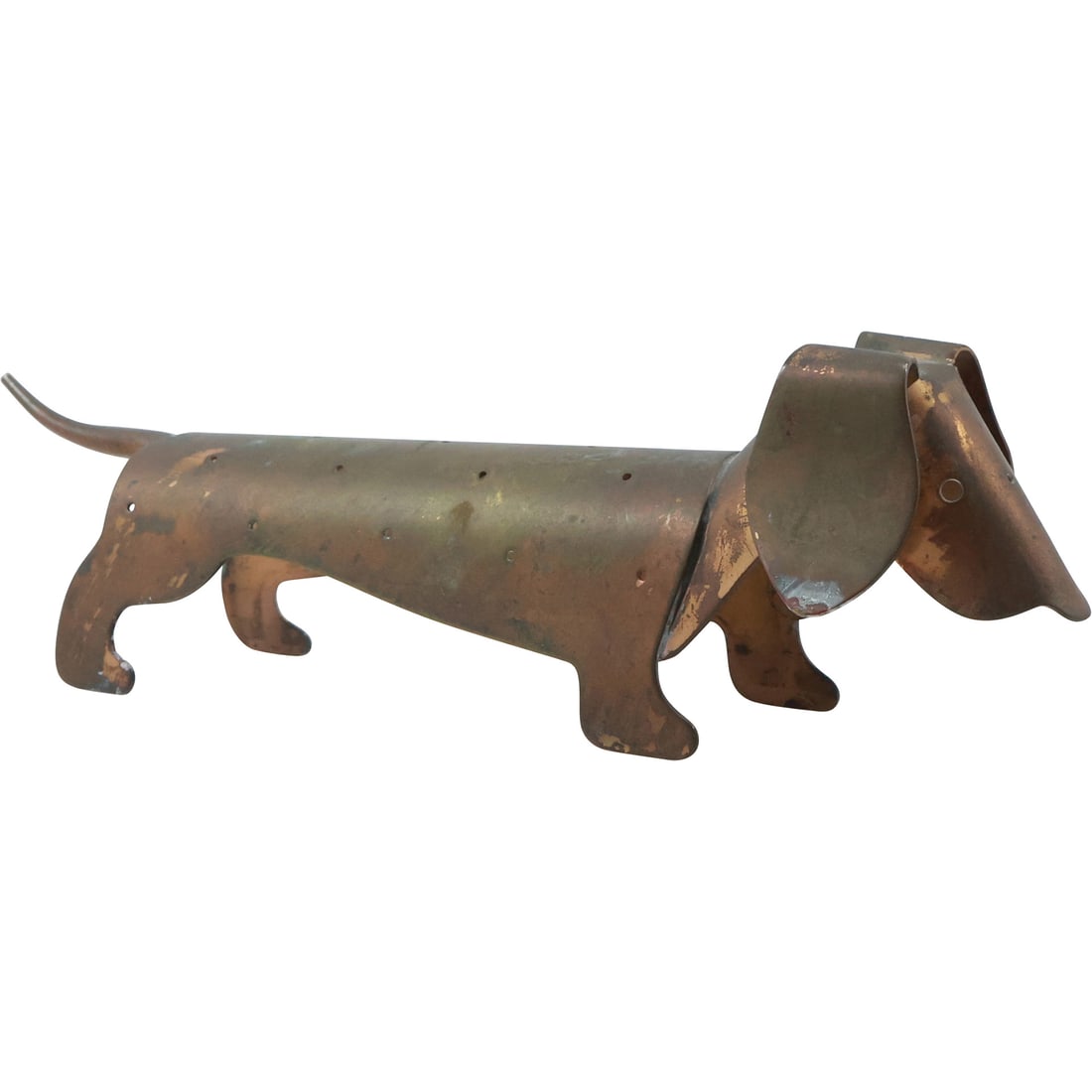 Vintage Mid-Century Modern Copper Metal Dachshund Dog Sculpture 7.75 inches (1 of 15)