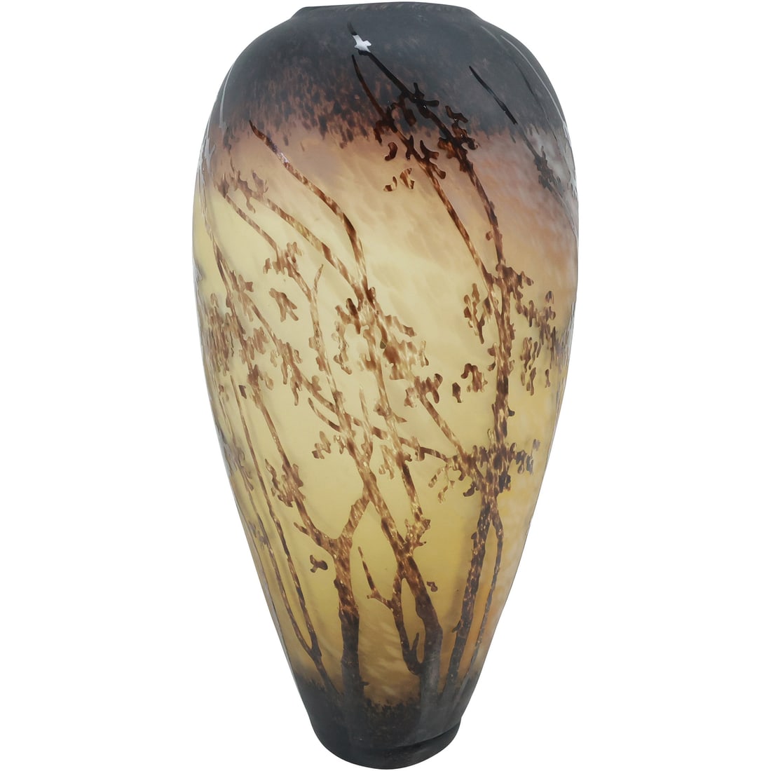 Muller Freres Style Acid Cut Glass Vase 14.75 inches height x 6.5 in. wide (1 of 20)