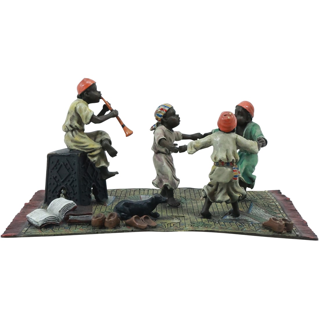 after Bergman, Austrian Bronze Mid-Eastern Children Dancing to Flute Player (1 of 20)