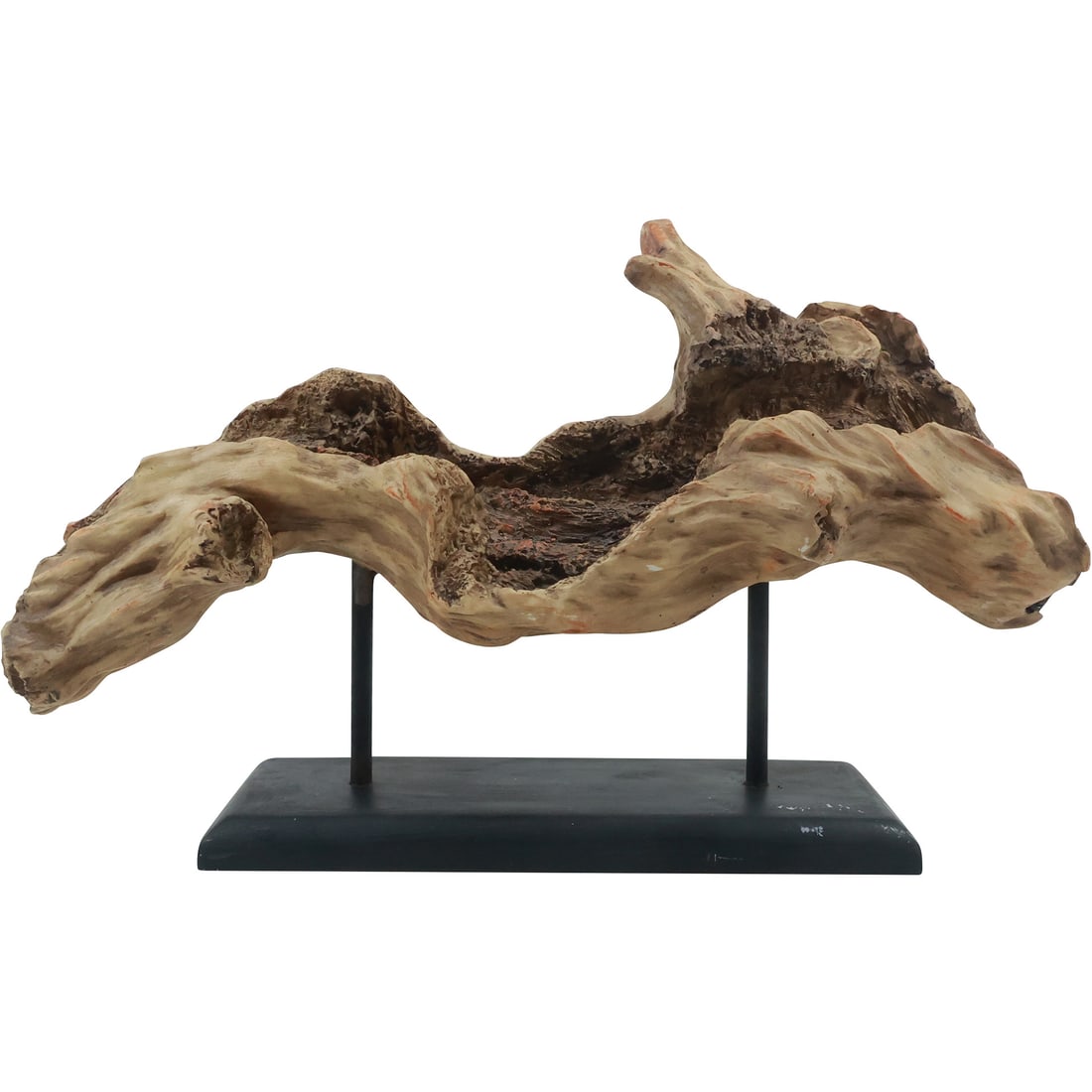 Decorative Drift Wood Style Sculpture Mounted on Base [Hard Composition] 17 in. length (1 of 20)
