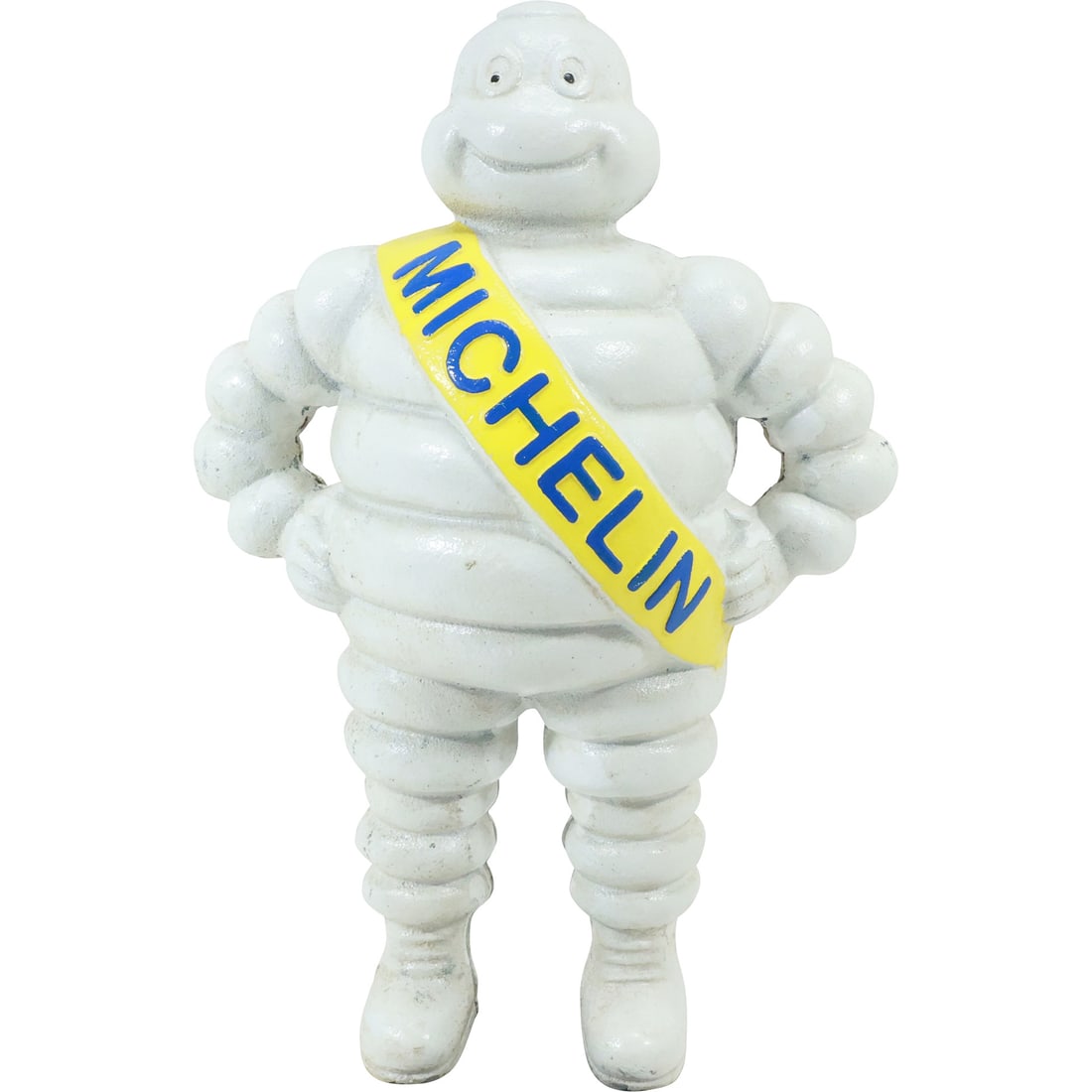 Novelty Cast Iron Michelin Man Standing on Tire in original paint finish 15.5 inches height (1 of 20)