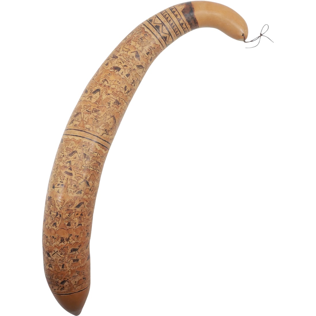 Ornately Carved Wooden Rain Stick Instrument 20.25 inches length x 3.25 in. wide (1 of 20)