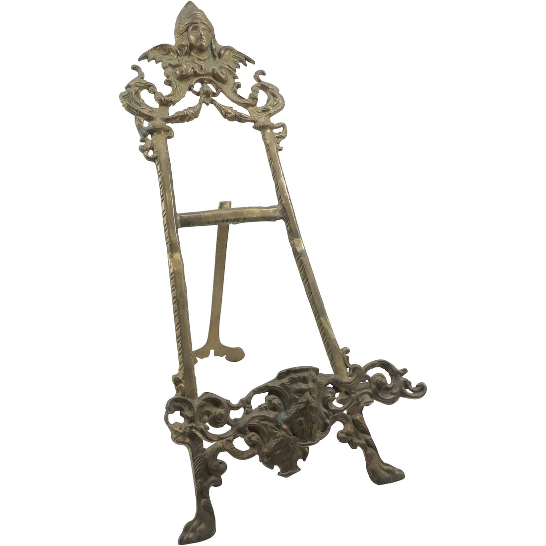 Cast Brass Renaissance Revival Style Table Top Picture Easel 18 inches height x 7.5 in. wide (1 of 20)