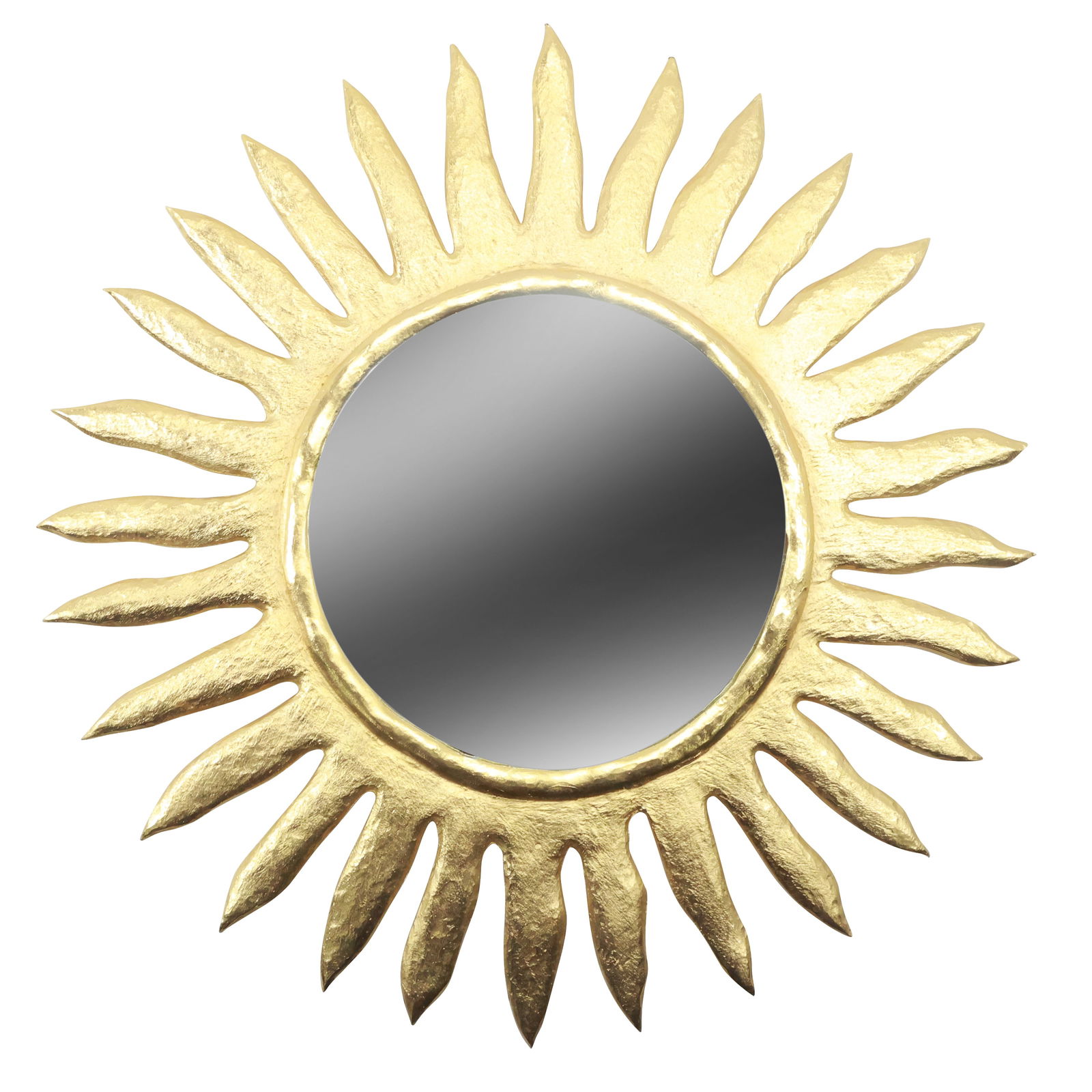 Maison Edouard Rambaud Paris "Soleil" Mirror in Gold Gilt Patina  14 inches (1 of 15)