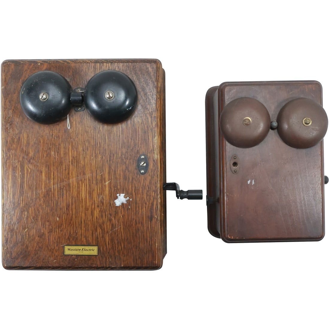2 Vintage Western Electric Telephone Bell Boxes, 1 Oak Case, other Walnut Case (1 of 20)
