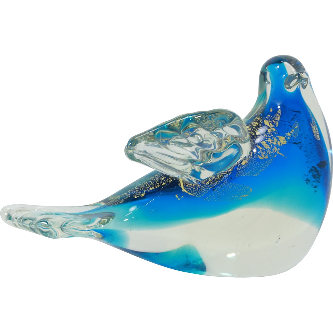 RCR [Royal Crystal Rock] Italian Blue Art Glass Bird Figure Statue with Original Label 5.75 in.: RCR [Royal Crystal Rock] Italian Blue Art Glass Bird Figure Statue with Original Label 5.75 in. size: 4x5.75
