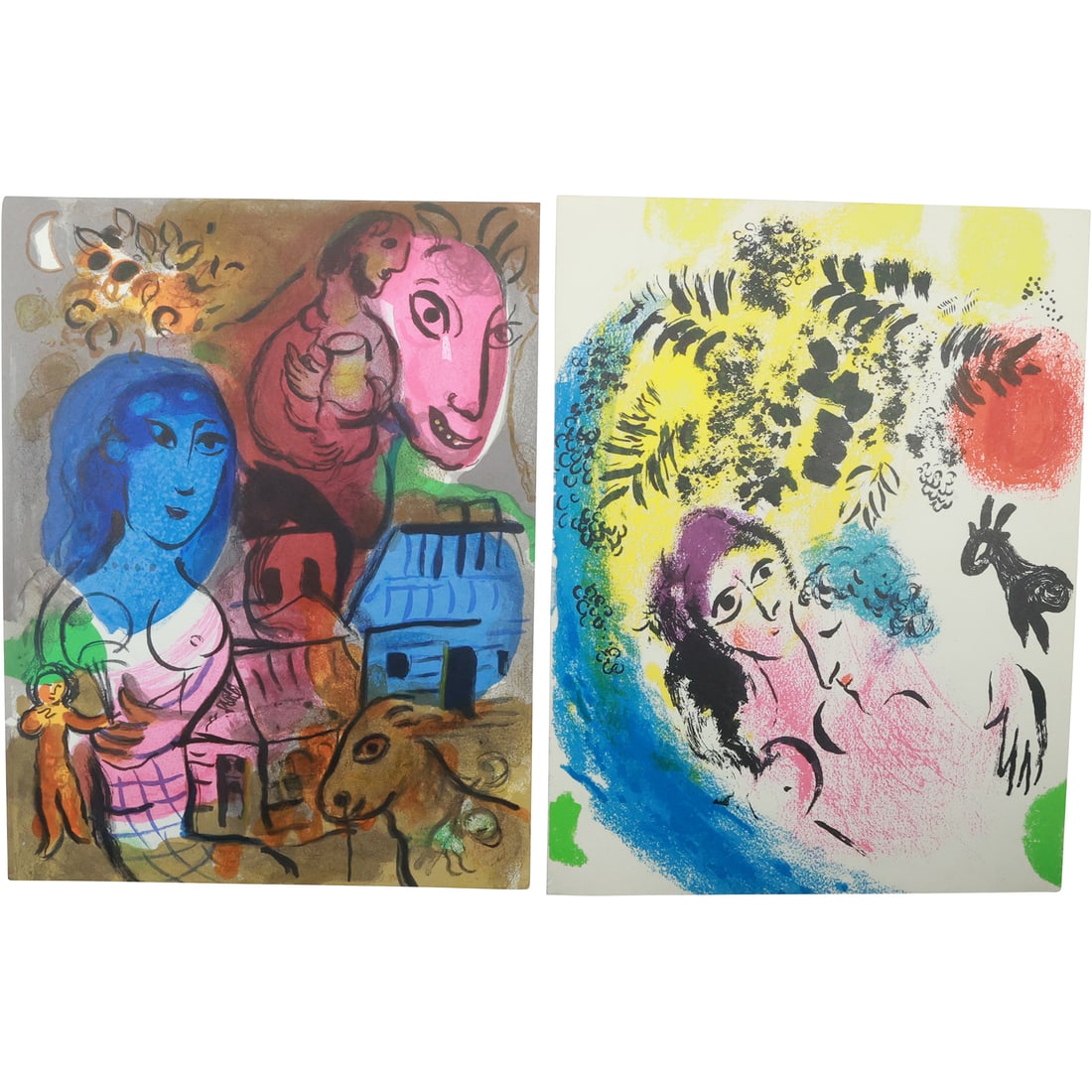 2 MARC CHAGALL Vintage Color Lithographs 9.5 in. x 12.25 in. (1 of 18)