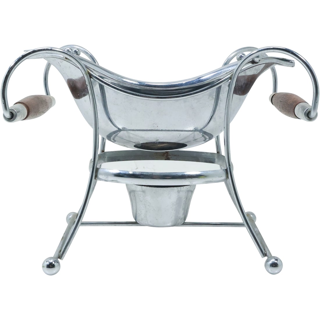 Danish Moderne Design Metal Serving Dish on Warming Frame Holder 6.5 in. x 8.5 in. (1 of 19)