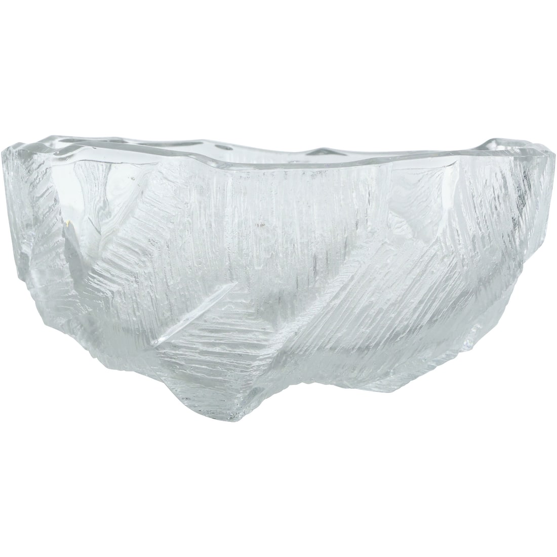 Vintage 1960s HOYA Iceberg Art Glass Salad Bowl Heavy Textured: Vintage 1960s HOYA Iceberg Art Glass Salad Bowl Heavy Textured size: 4.25x8.75