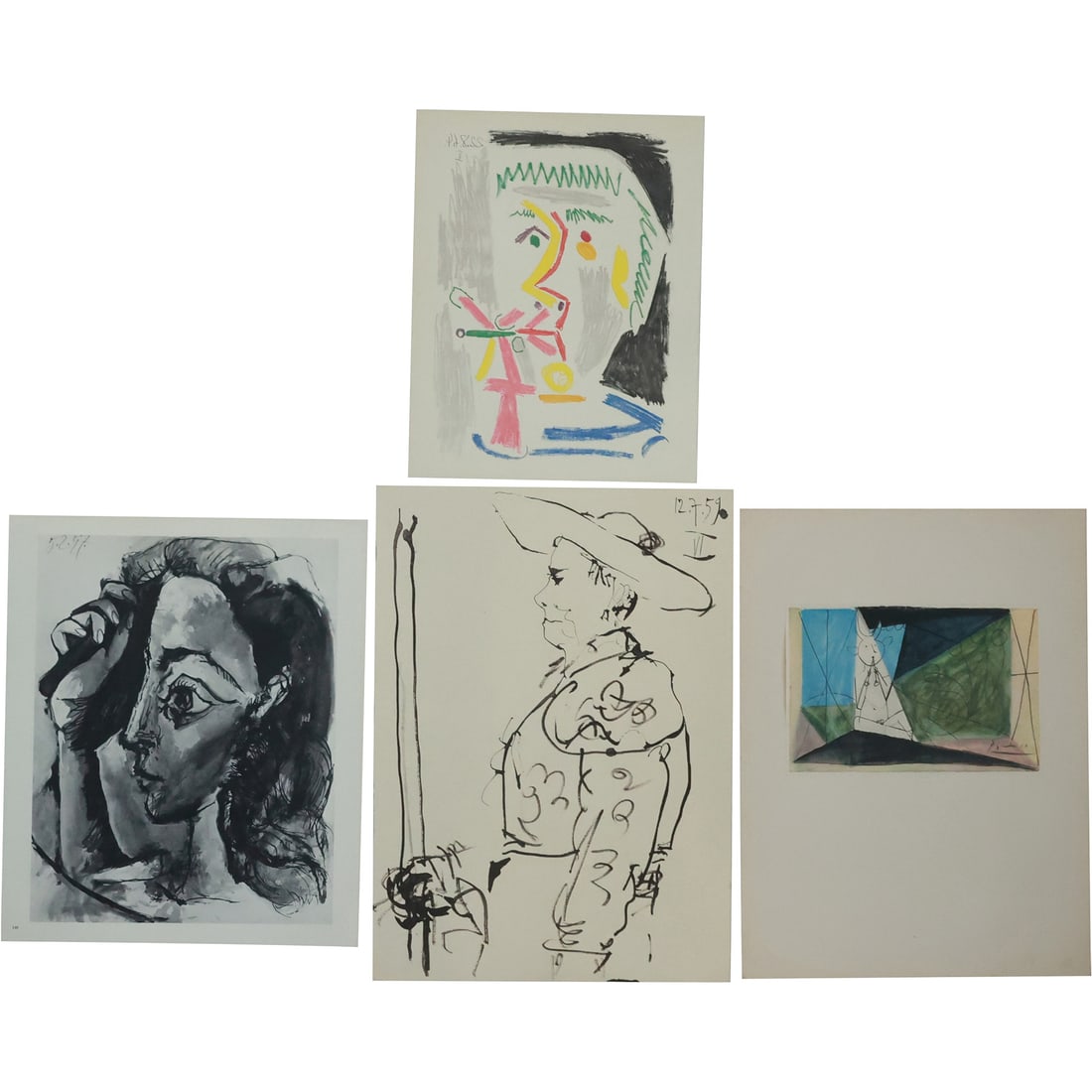 4 Assorted Vintage Pablo Picasso Lithographs in Various Subjects (1 of 20)