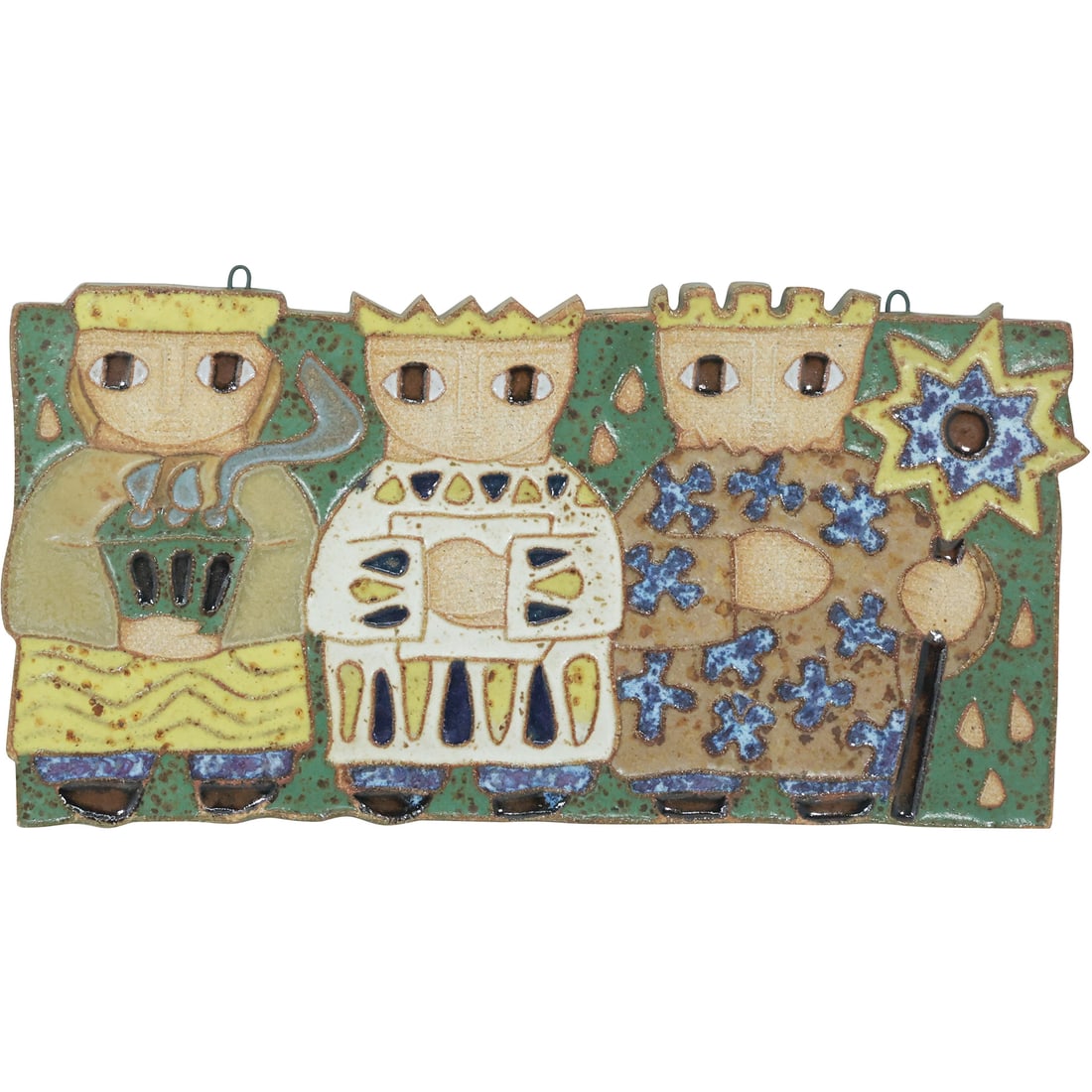 Mid-Century Modern "Three Kings" Ceramic Tile  11.75 in. x 6 in. (1 of 18)