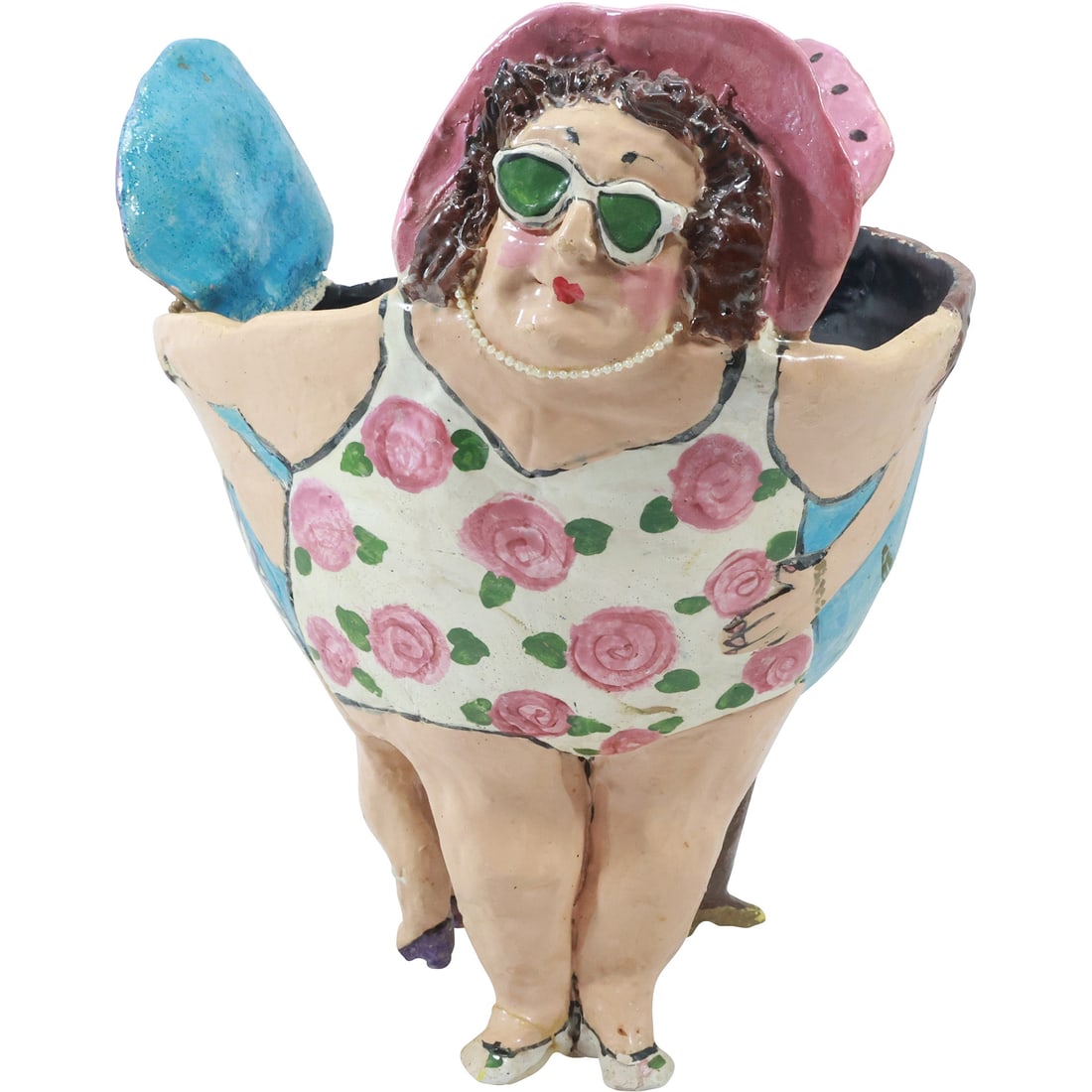 Triple Figures Summer Bathing Suit Women Planter 15 in. height x 11.5 in. wide: Triple Figures Summer Bathing Suit Women Planter Some damage see photos size: 15x11.5