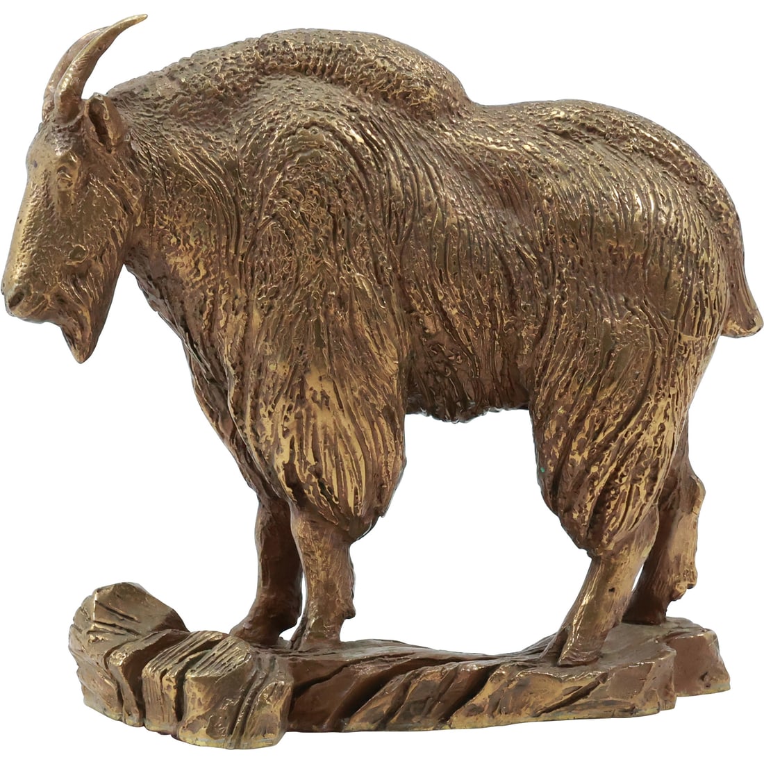 Signed Beck Antique Bronze Mountain Goat Figure Sculpture in Original Patina 8.25 in. x 8 in. (1 of 20)