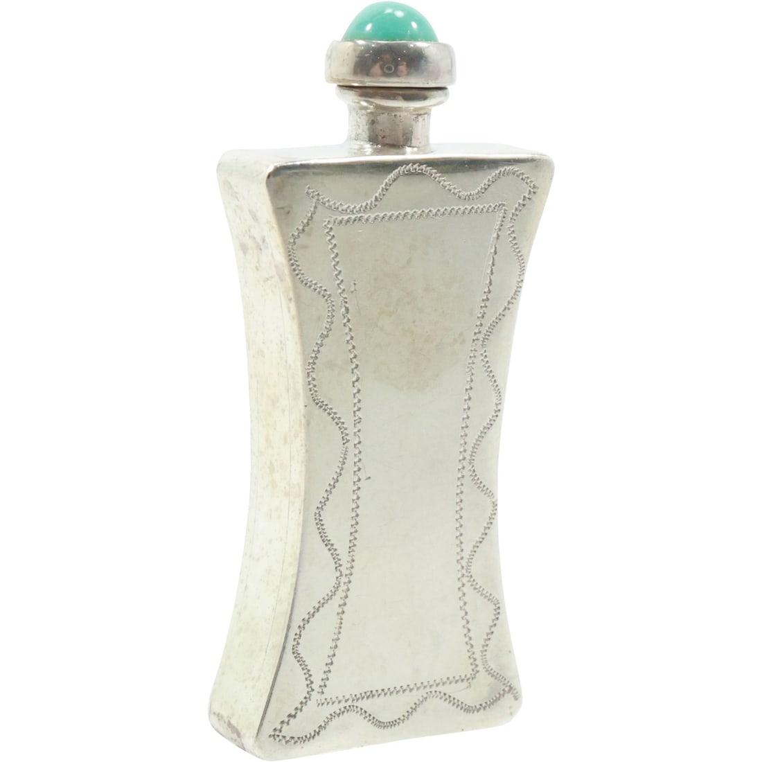 marked Silver Mexico, Sterling Silver with Turquoise Poison / Perfume Bottle 1 7/8 in. x 7/8 in. (1 of 20)