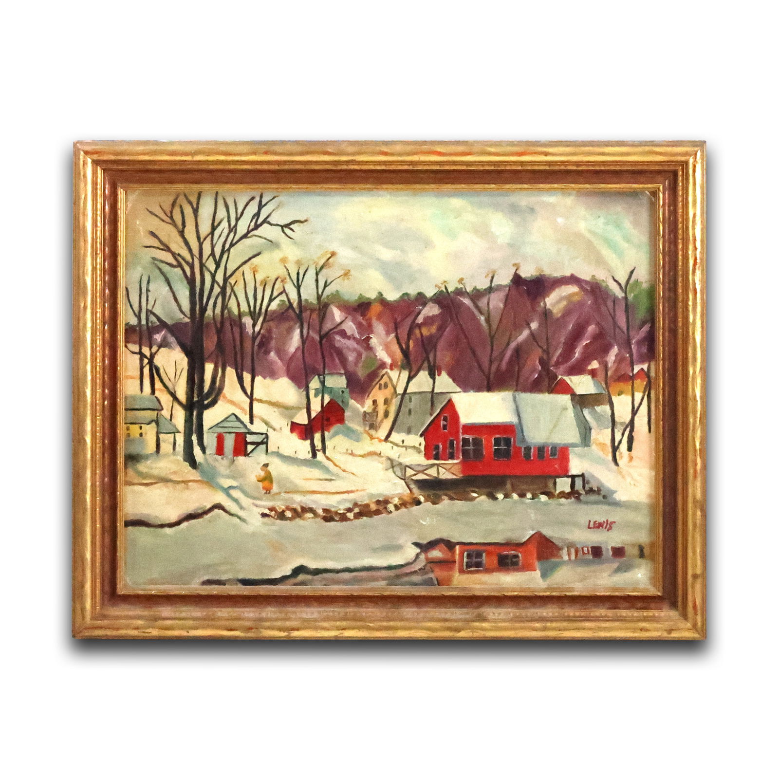 Attributed to Maud Lewis – Winter Landscape – Signed (1 of 20)