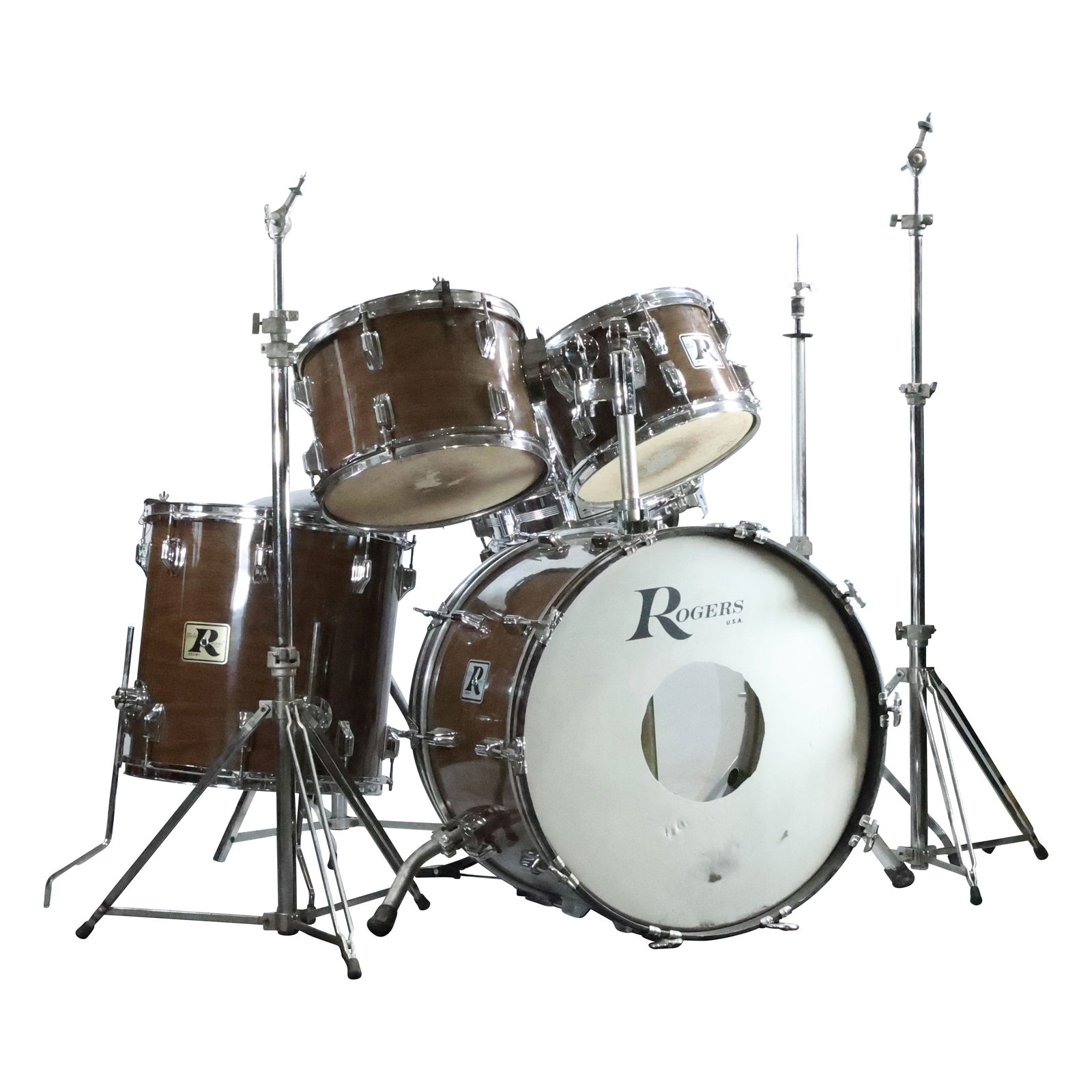 Late 70s Rogers ‘Big R’ Drum Kit with Vintage Rogers 14x5.5 Dynasonic Big R COB Snare Drum (1 of 20)