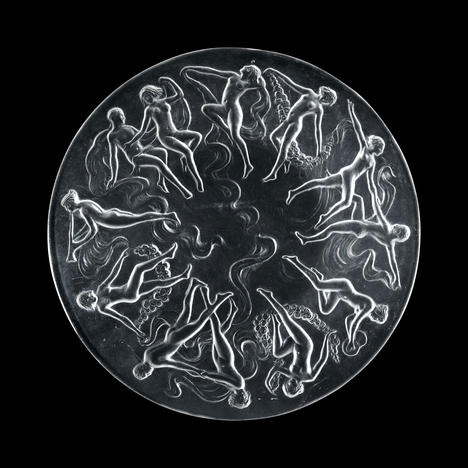 Rare Consolidated Phoenix Martele "Dance of the Nudes" Etched Glass Plate (1 of 20)