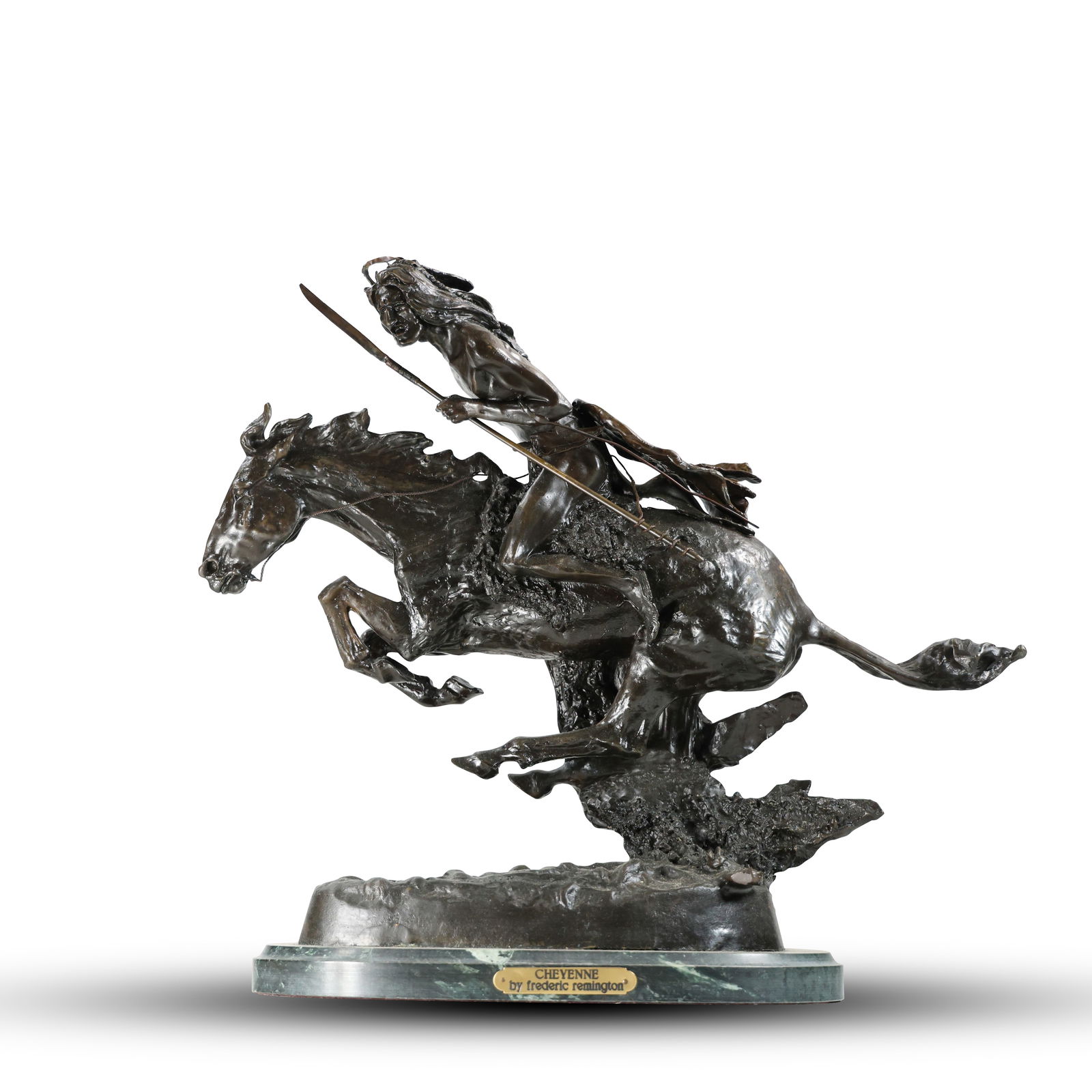 Large Frederic Remington "Cheyenne" Bronze Horse Sculpture 20 in. height (1 of 20)