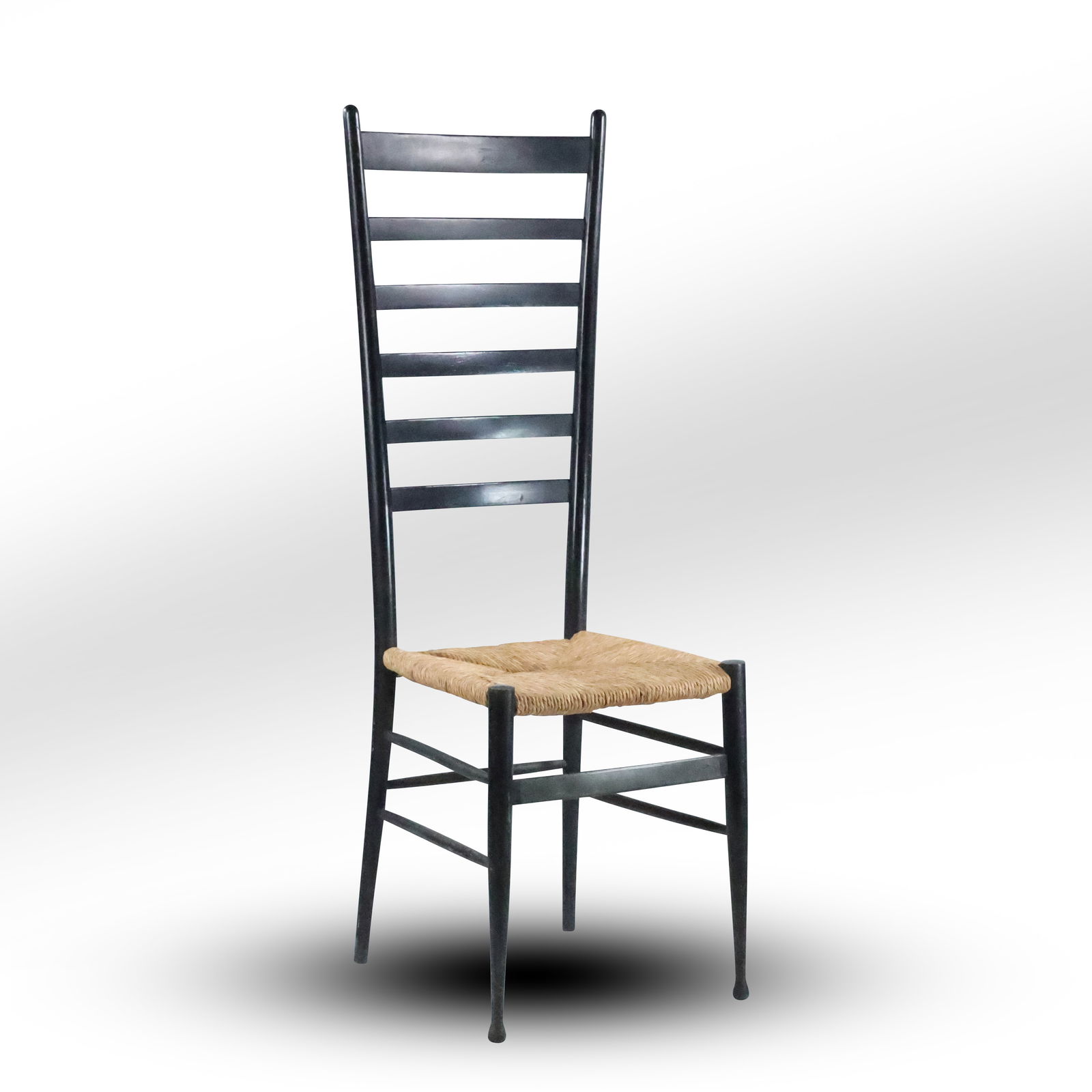 GIO PONTE Italian Tall Ladder Back Side Chair, Mid-Century Modern 47 inches height (1 of 19)