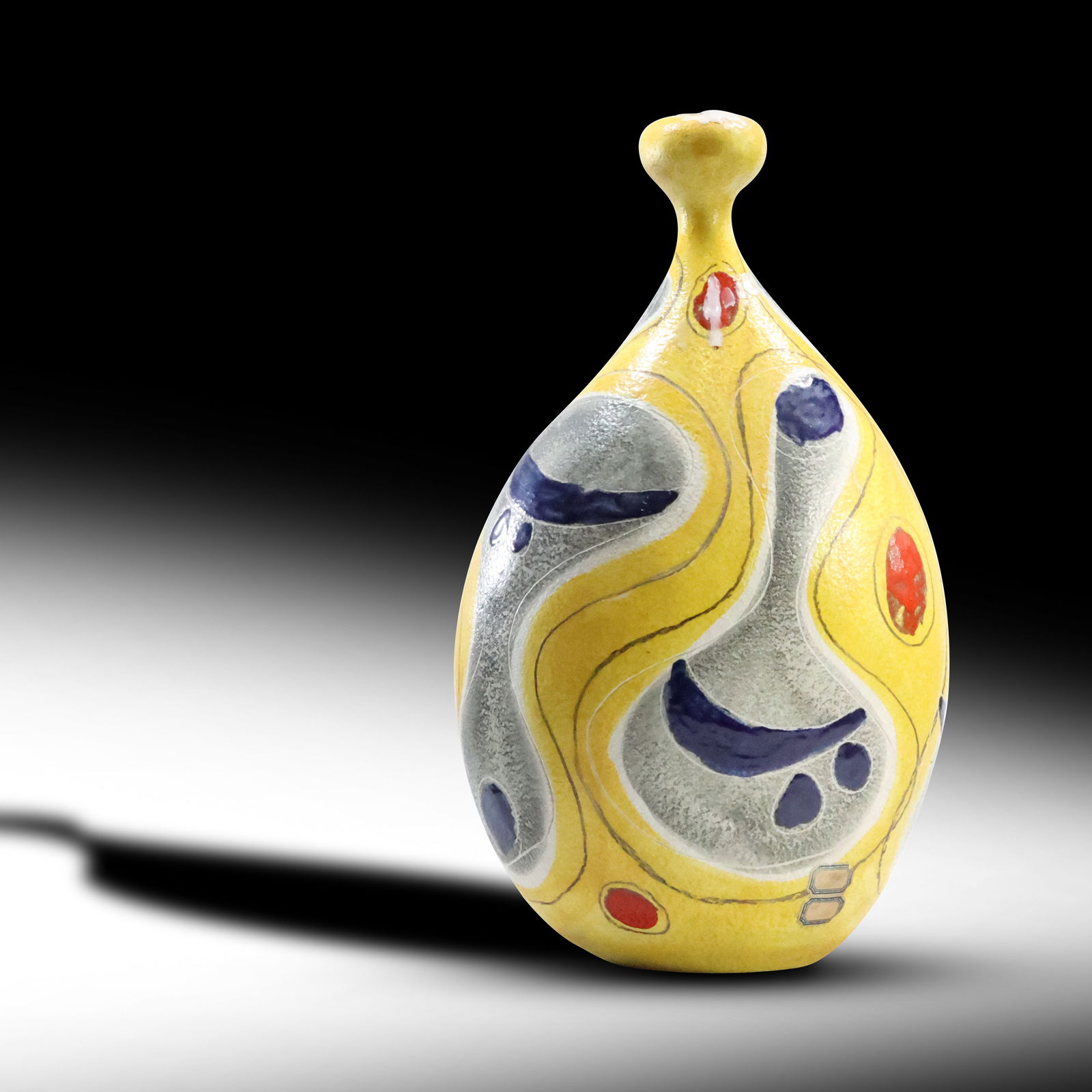 Italian Mid-Century Modern Ceramic Abstract Design Vase 15.5 in. [lamp base] (1 of 20)