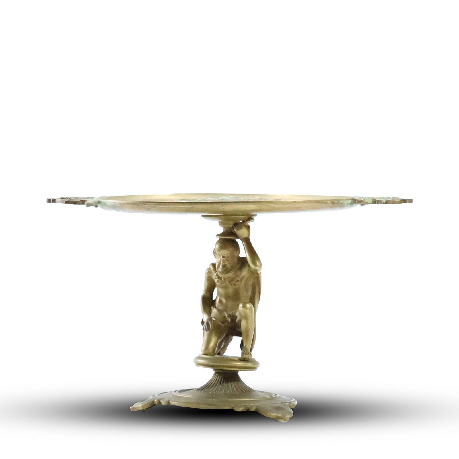 19th C. Bronze Tazza Roman Scene with Hercules Figure Stem Base 6.5 in. height x 11 in. diameter (1 of 20)