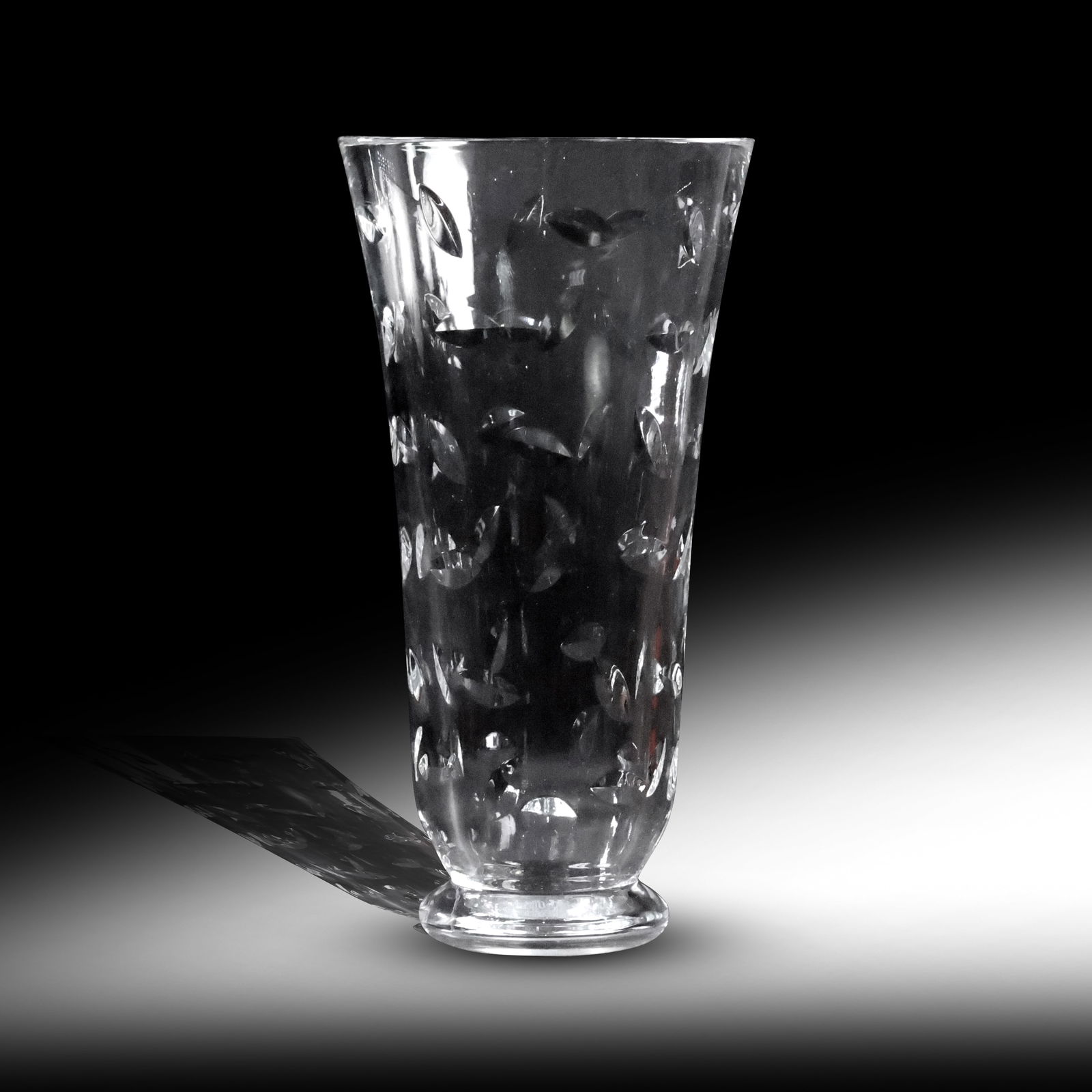 Tiffany & Co. Leaf Motif Cut Crystal Vase 13.25 inches height x 7 in. wide, Signed (1 of 20)