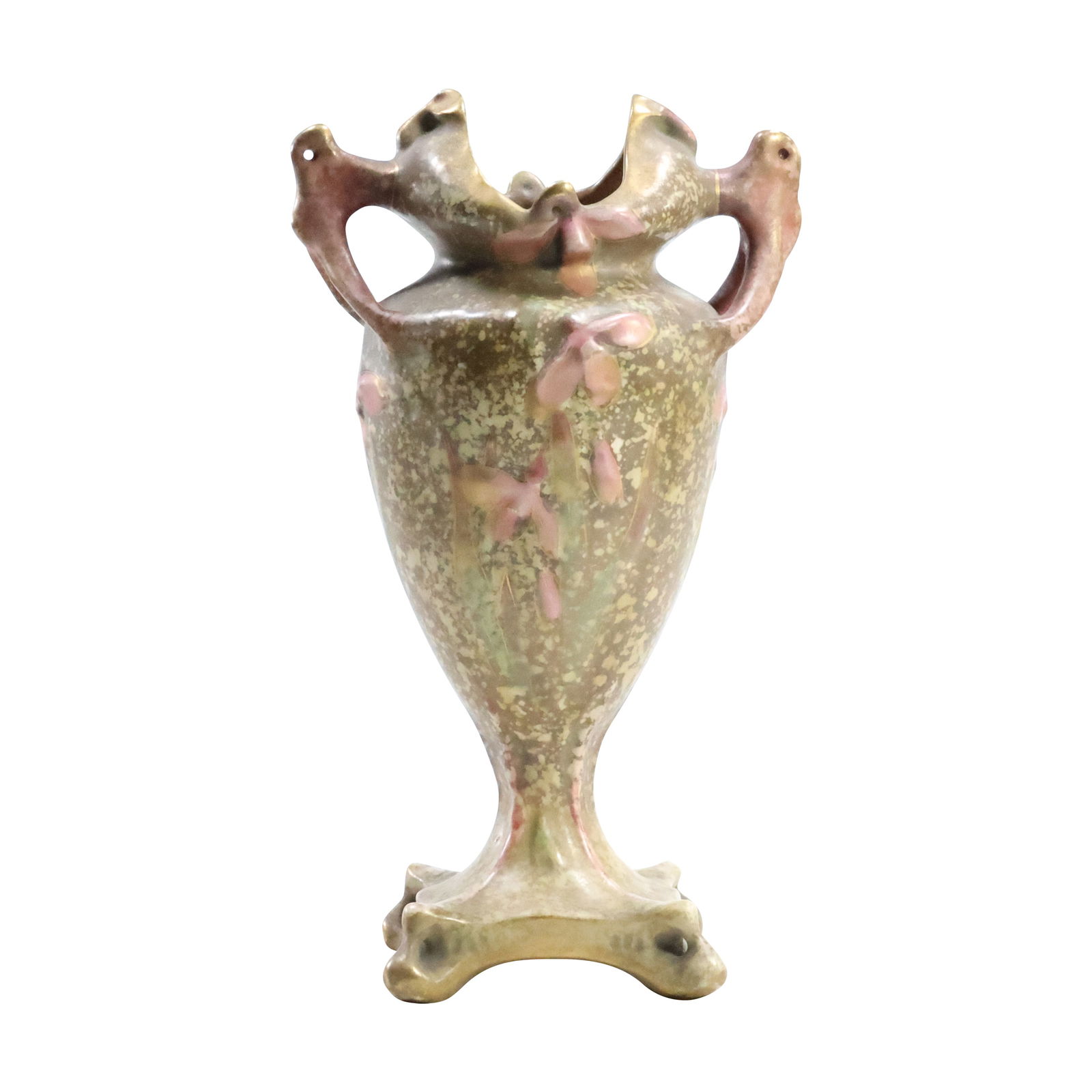 AMPHORA AUSTRIA "IRIS" Art Pottery Vase Art Nouveau 9 inches height x 5 in. wide: AMPHORA AUSTRIA "IRIS" Art Pottery Vase Art Nouveau 9 inches height x 5 in. wide. size: 9 x 5 x 3.25