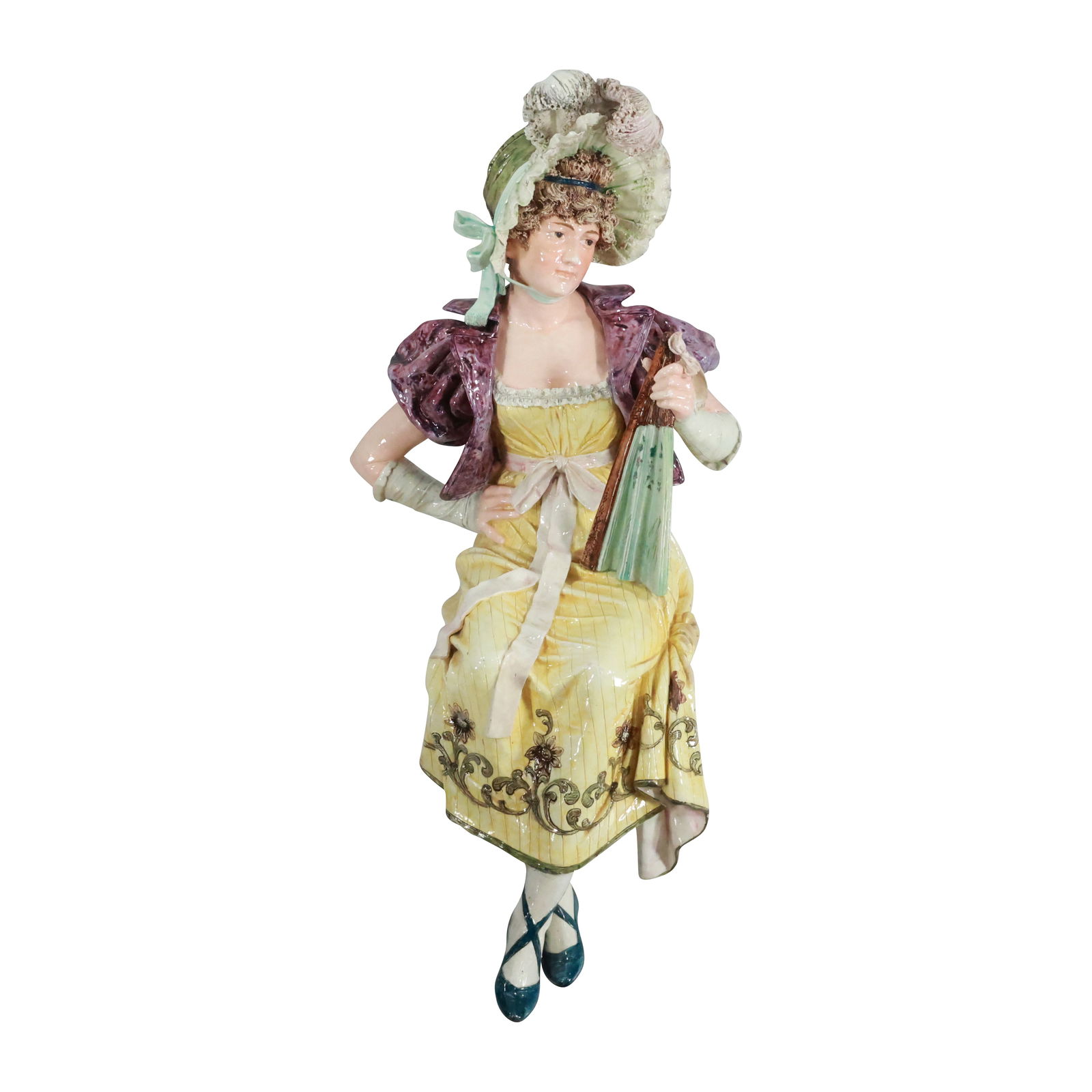 Large Capodimonte Italian Porcelain Sculpture: Seated Woman attrib Benrose Capodimonte Paulino (1 of 20)