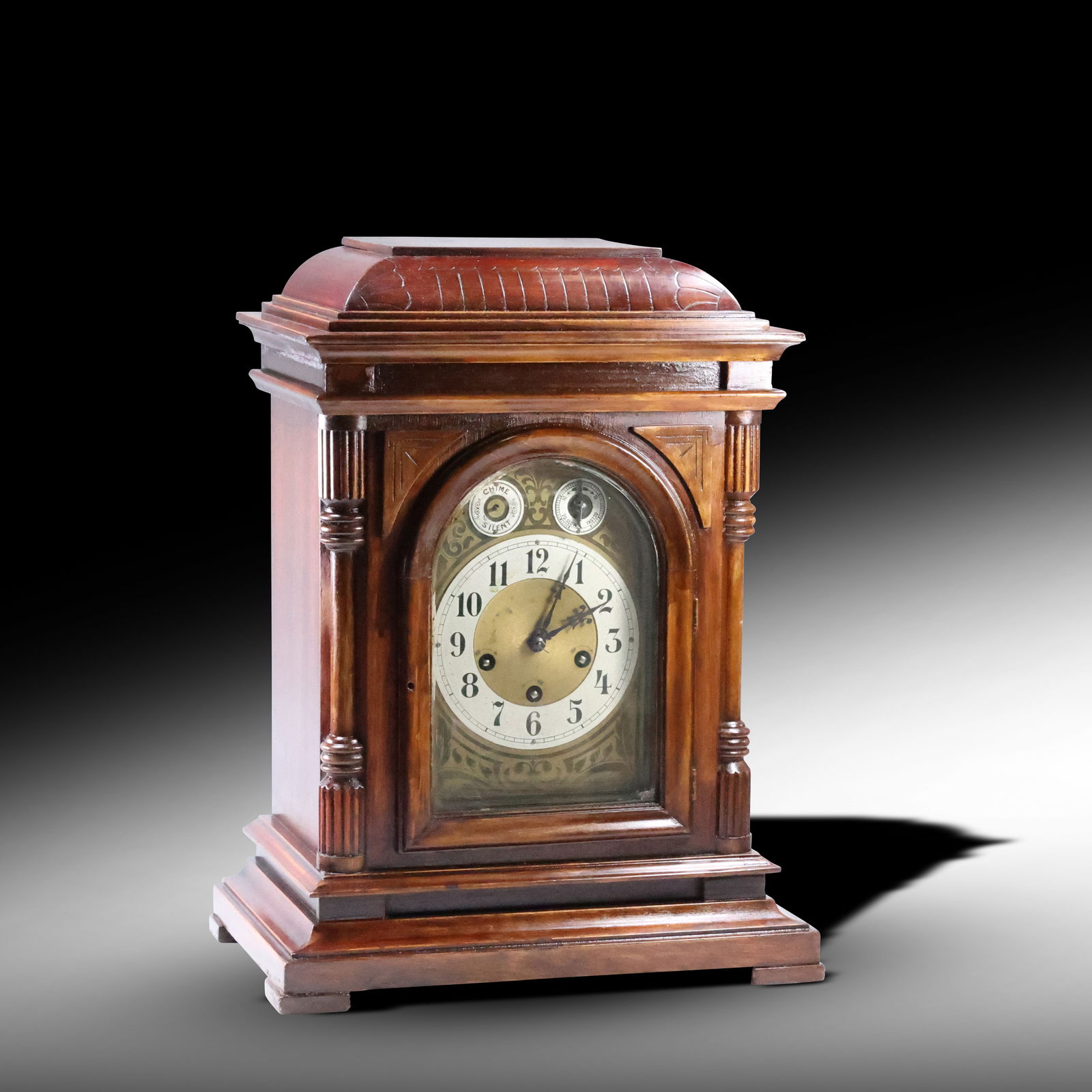 Junghans B08 Germany Bracket Mantle Clock with Chimes 18 in. height x 13.75 in. (1 of 20)
