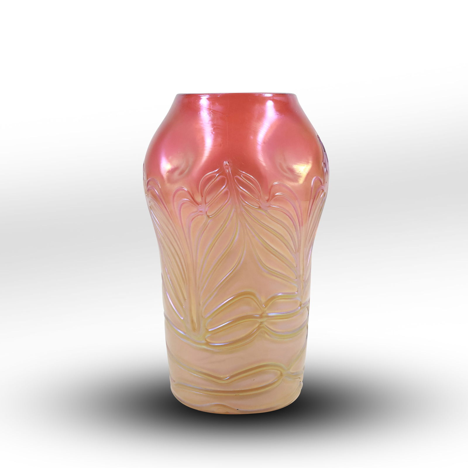 Unsigned Loetz Art Nouveau Glass Vase Irdenescent Drapery Pinches Top (1 of 18)