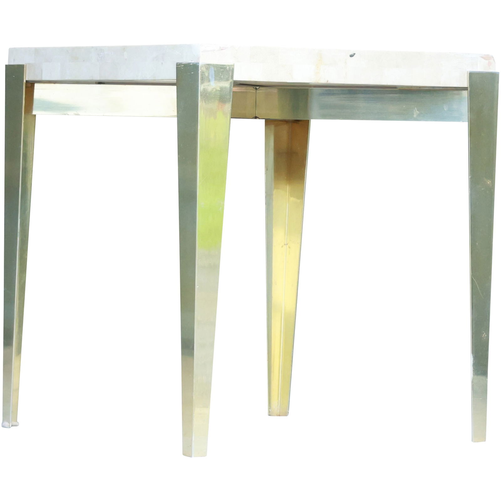 Karl Springer Shagreen, Stone, and Anodized Aluminum Occasional Table (1 of 10)