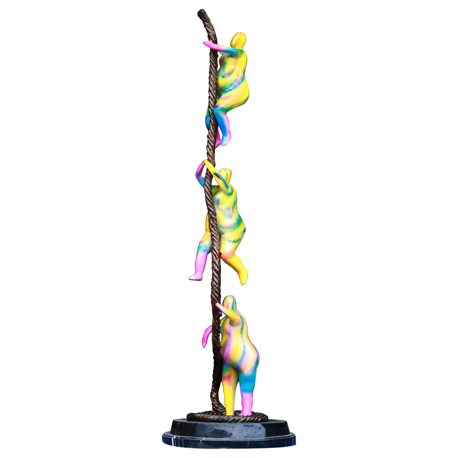 Manner of Dorit Levinstein Bronze and Enamel Rope Climber Colorful Sculpture (1 of 17)