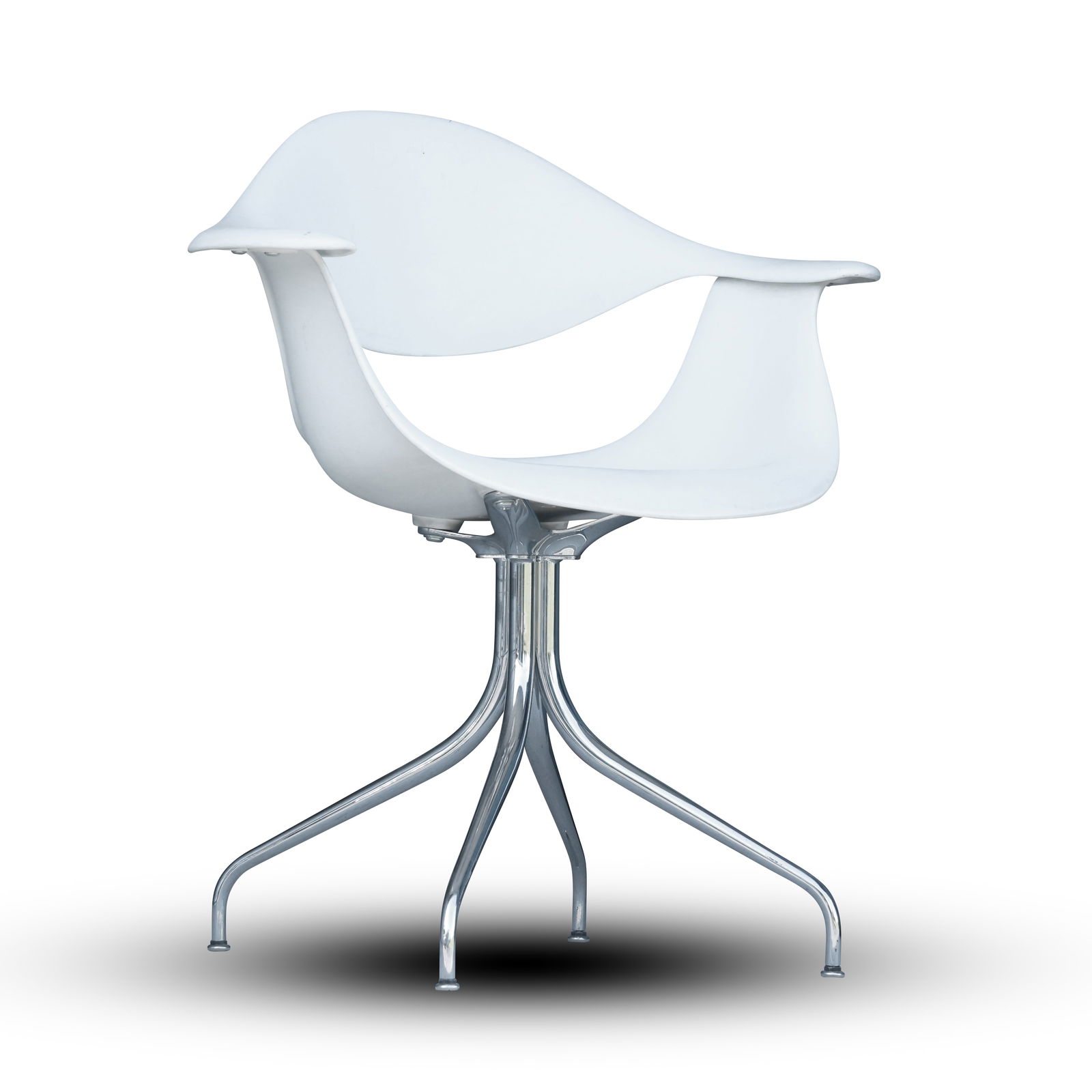 George Nelson for Herman Miller "Nelson Swag Leg - Side Chair": This iconic "Nelson Swag Leg - Side Chair" is a masterpiece of mid-century modern design by George Nelson for Herman Miller. Known for its innovative construction and timeless aesthetics, this chair e