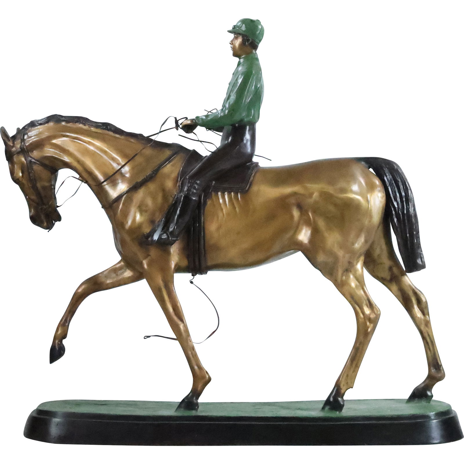 Signed Pierre-Jules Mene Jockey on Horseback Bronze with Brown Patina Sculpture (1 of 17)