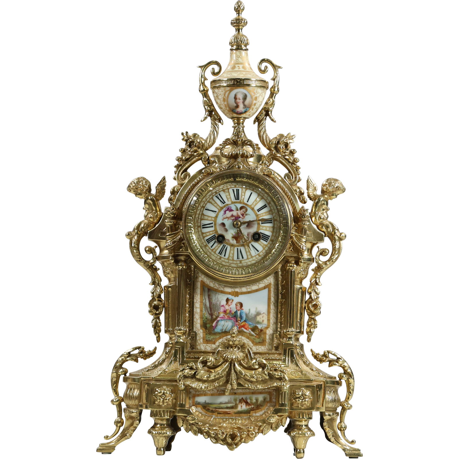 1850 -1880 J. E. Caldwell & Co Gilt Bronze & Porcelain Mantle Clock Samuel Marty (1 of 13)