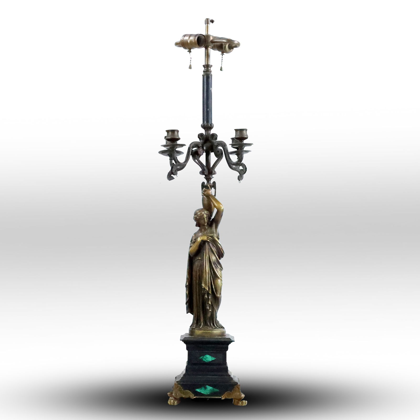 Napoleon III Jules Salmson Style Bronze Figural Candelabra Lamp Maiden (1 of 14)