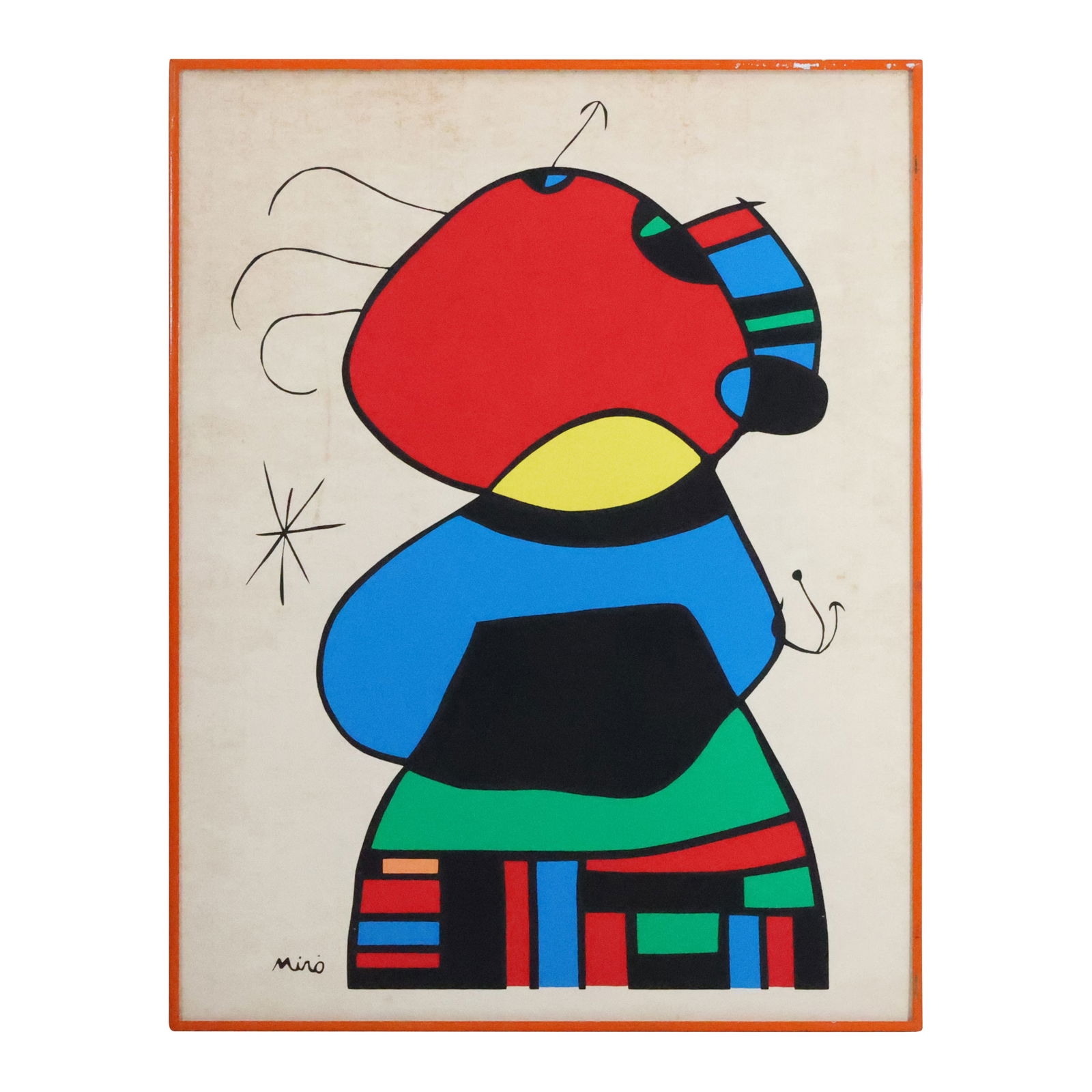 Joan Miro (Spanish 1893-1983), Woman with Three Hairs Surrounded by Birds in the Night, Silkscreen (1 of 14)