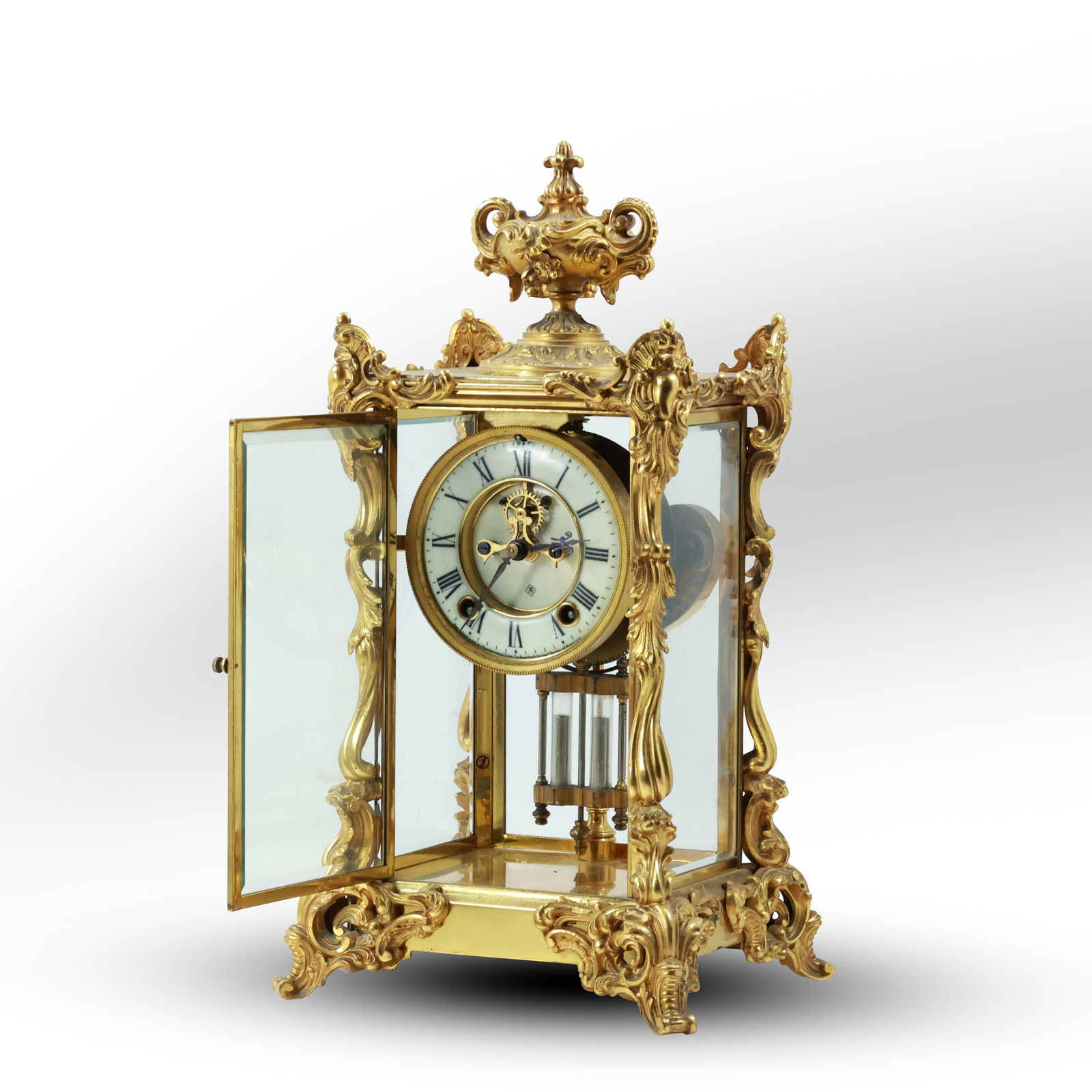 Ansonia Crystal Paris Regulator Brass Clock, c. 1900 (1 of 17)