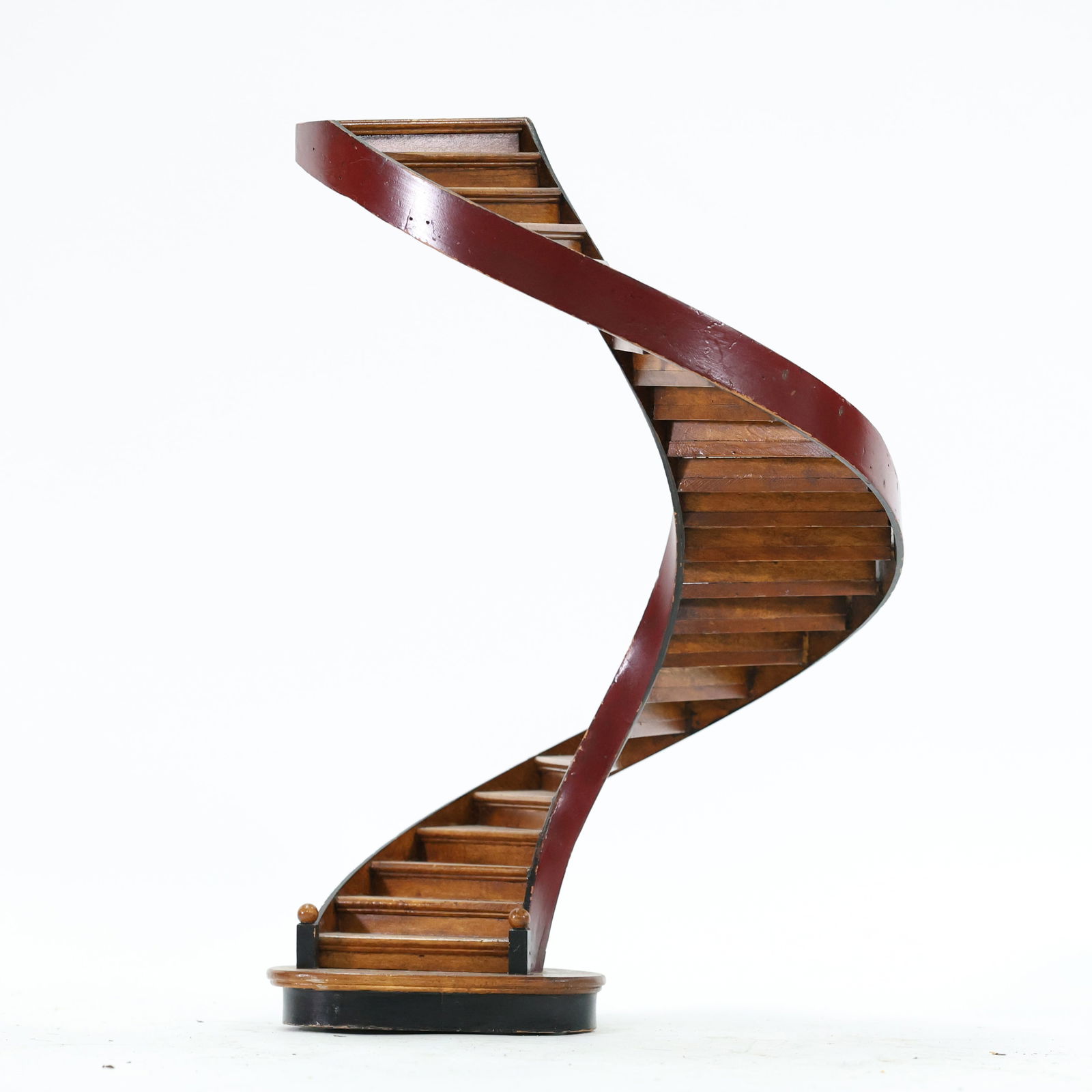 ENGLISH MAHOGANY AND BENTWOOD MODEL OF A SPIRAL STAIRCASE 19 in. x 13 in. (1 of 14)