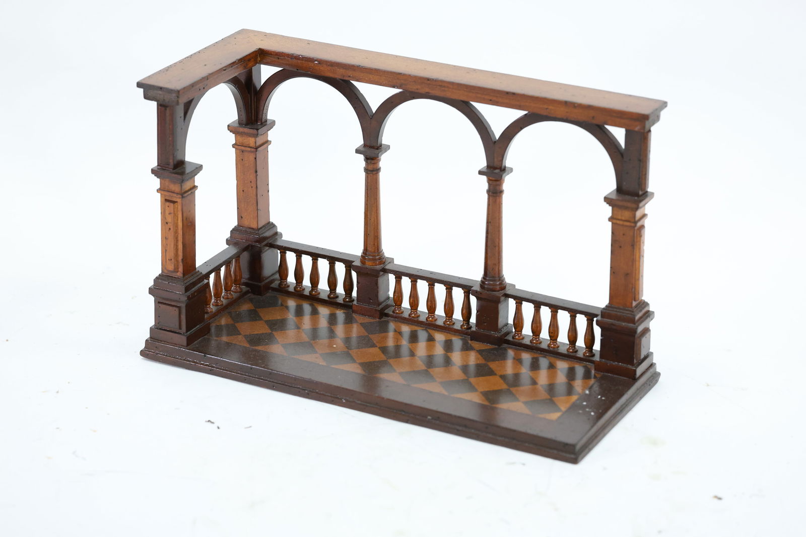 Mahogany and Maple Woods Architectural Model of a Veranda 10 in. height x 16 in. length x 7 in. (1 of 15)