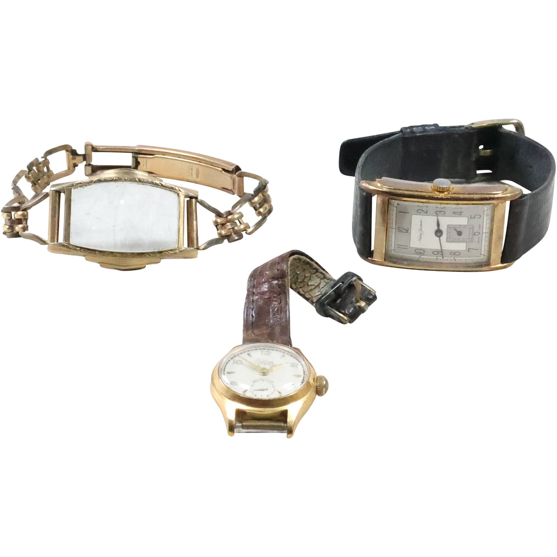 Numa Jeannin Swiss Jewel 14K GFP Tank Watch, 1950's Gold Plated Bifora Top Watch, 12K GF Empty Case (1 of 20)